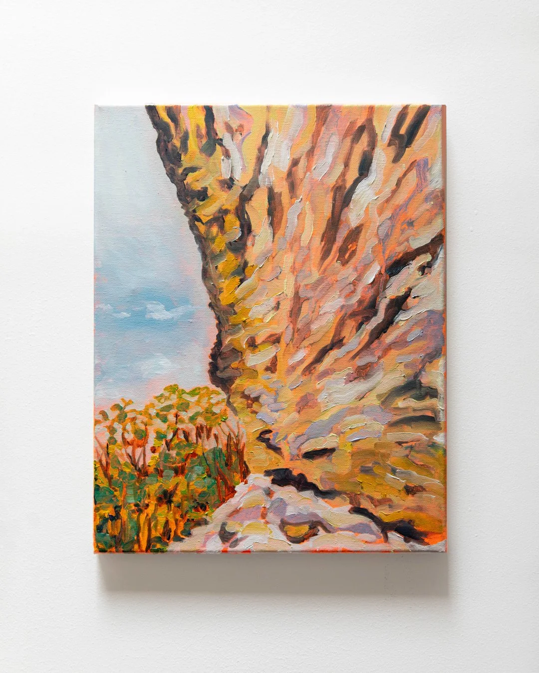 'Rock Wave II (Landing Cliffs)', acrylic and oil on canvas, 11 x 36 x 2cm, 2026