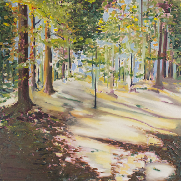 'Forest in Münster', oil on canvas, 101.6 x 101.6 x 4 cm, 2022