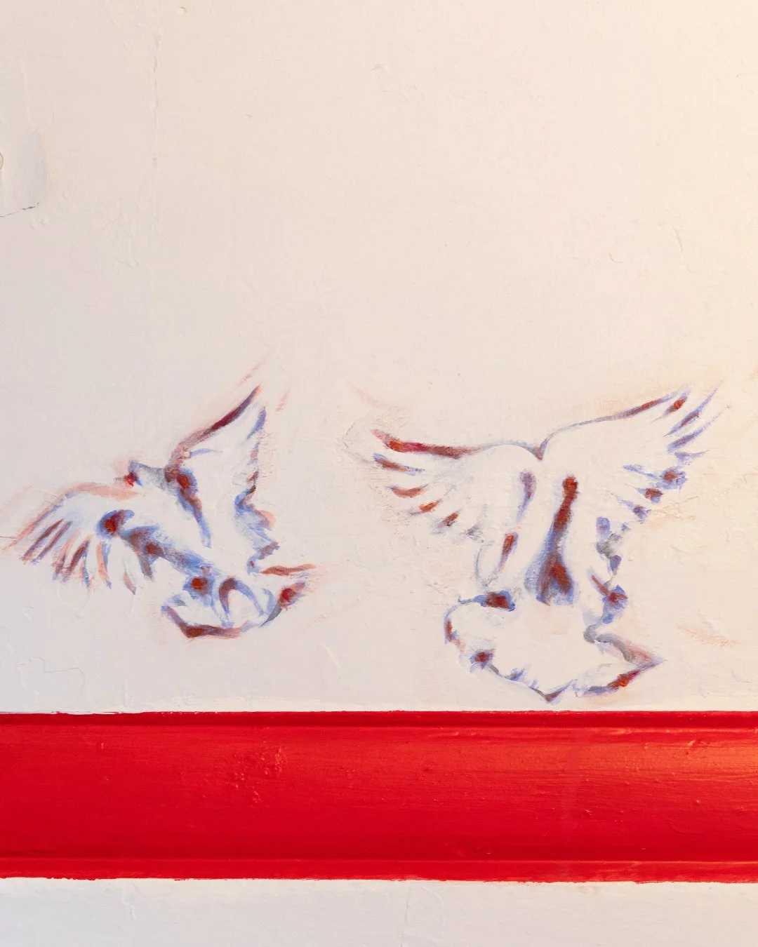 'Birds In Flight Mural', acrylic and house paint, Lennox St Art Studios, 2025