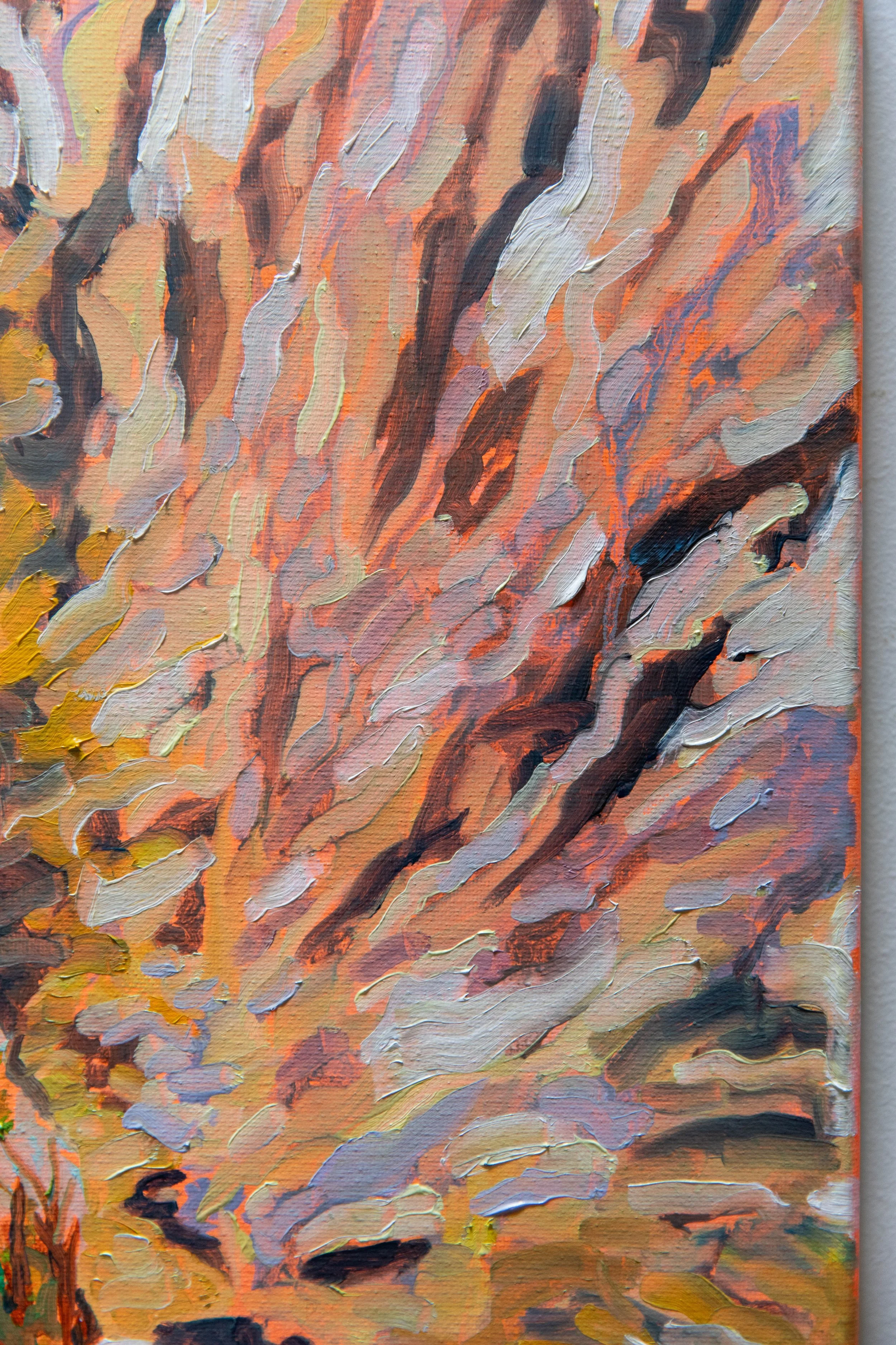 'Rock Wave I (Landing Cliffs)', acrylic and oil on canvas, detail