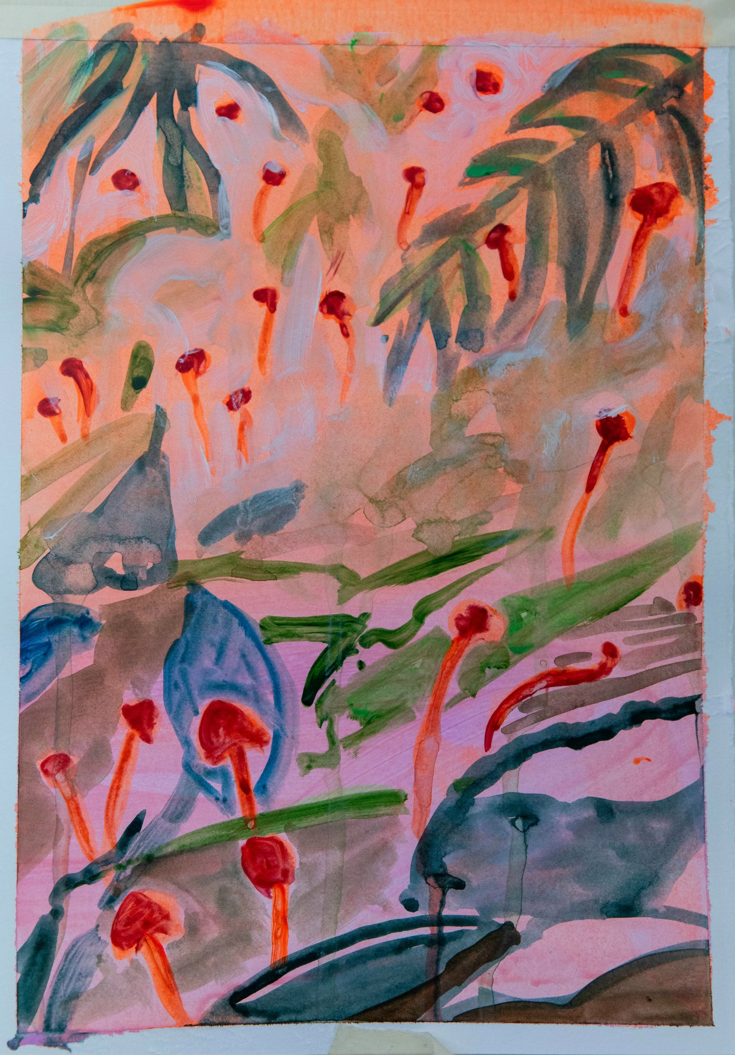 'Untitled II', watercolour, guache and acrylic, 2026
