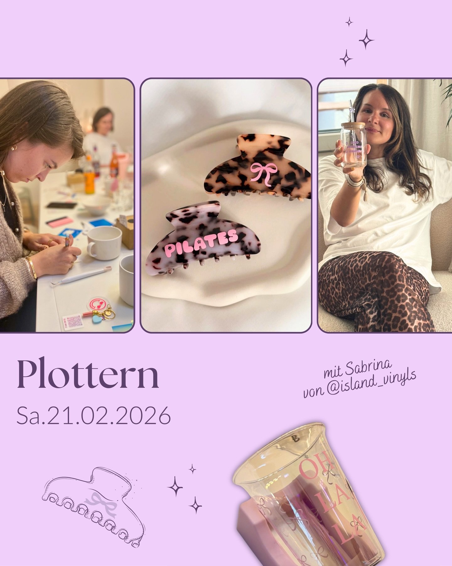 Der Plotter-Workshop  mit Sabrina von @island.vinyls darf auch 2026 nicht fehlen. 

Mach Dir selbst oder anderen eine Freude und gestalte personalisierte Einzelst&uuml;cke. Von Gl&auml;sern, Tassen ☕️ und Kerzengl&auml;sern bis hin zu Schl&uuml;ssela