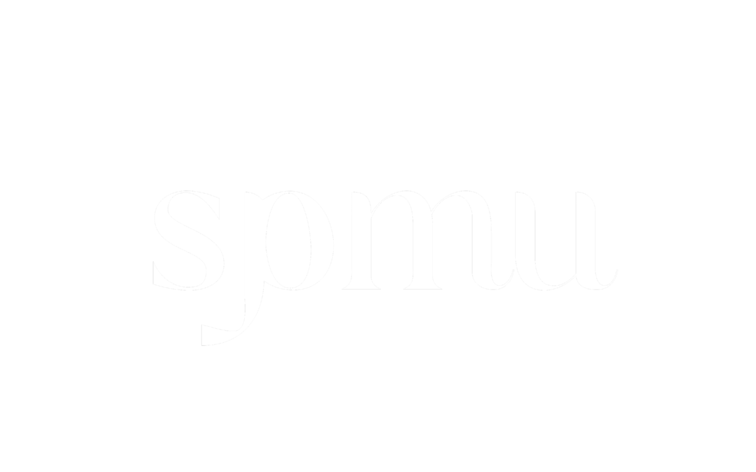Black background with the word 'spmu' written in white lowercase letters.