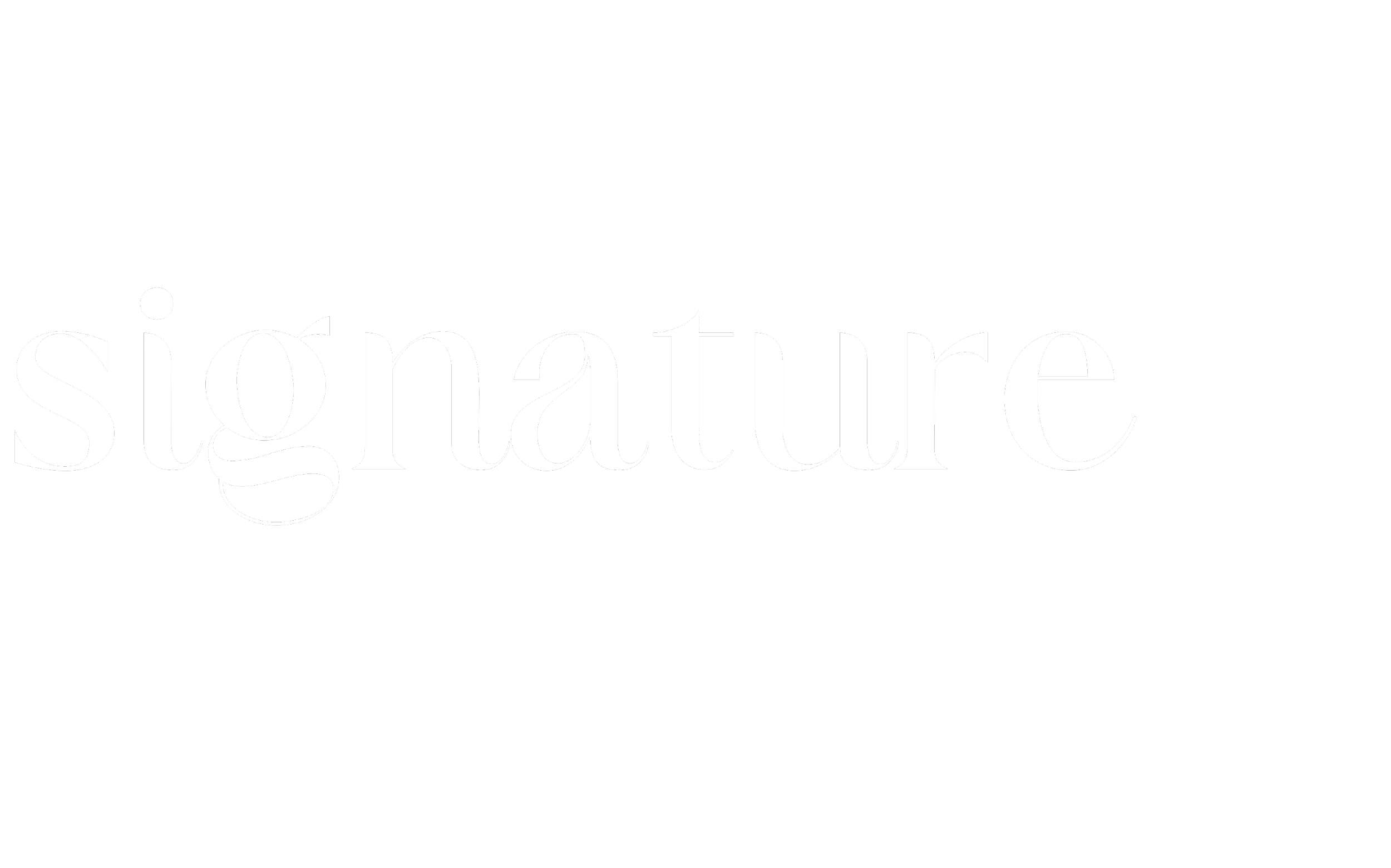 Word 'signature' written in white lowercase letters on a black background.