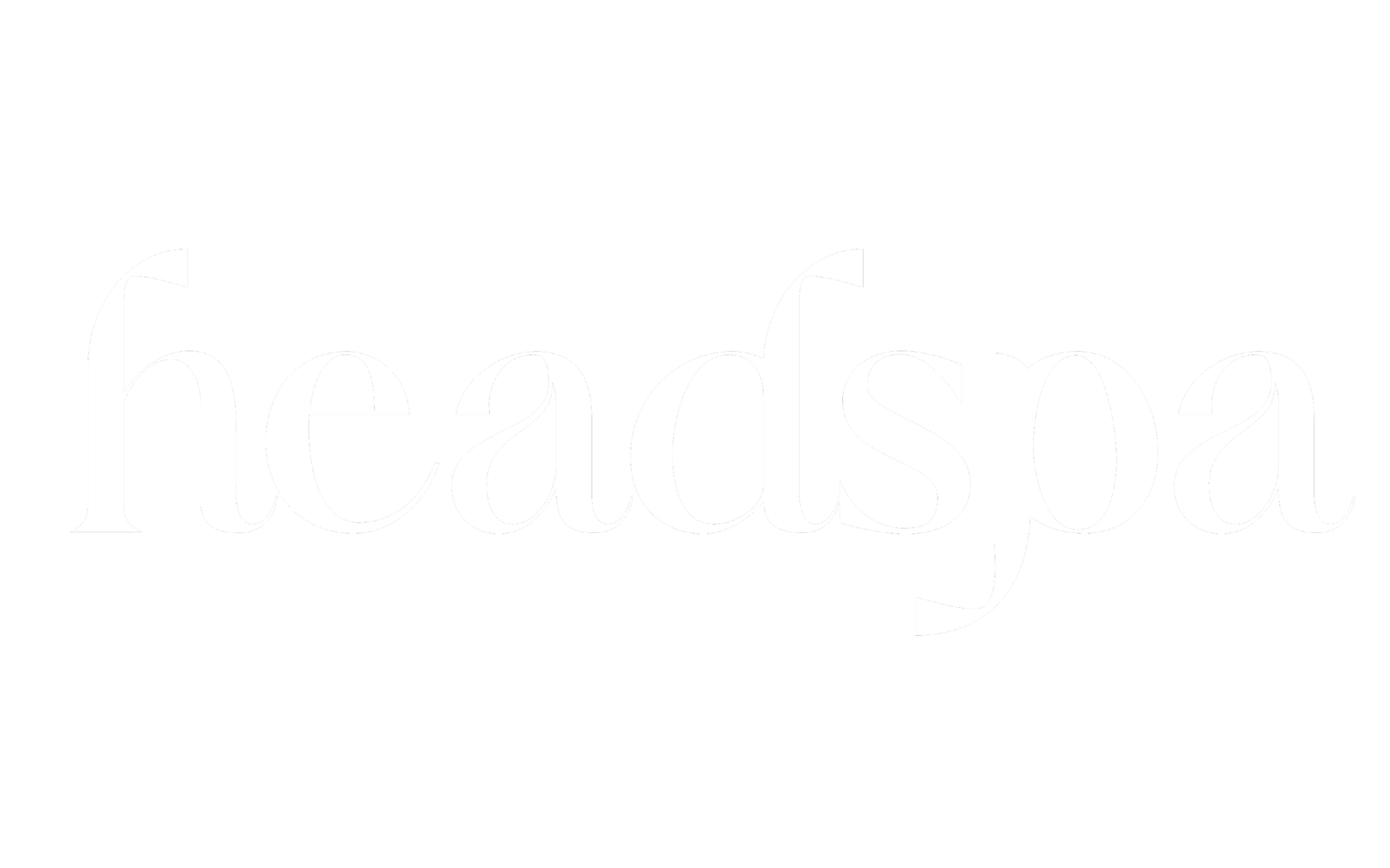 Logo of Head Spa with black background and white stylized text