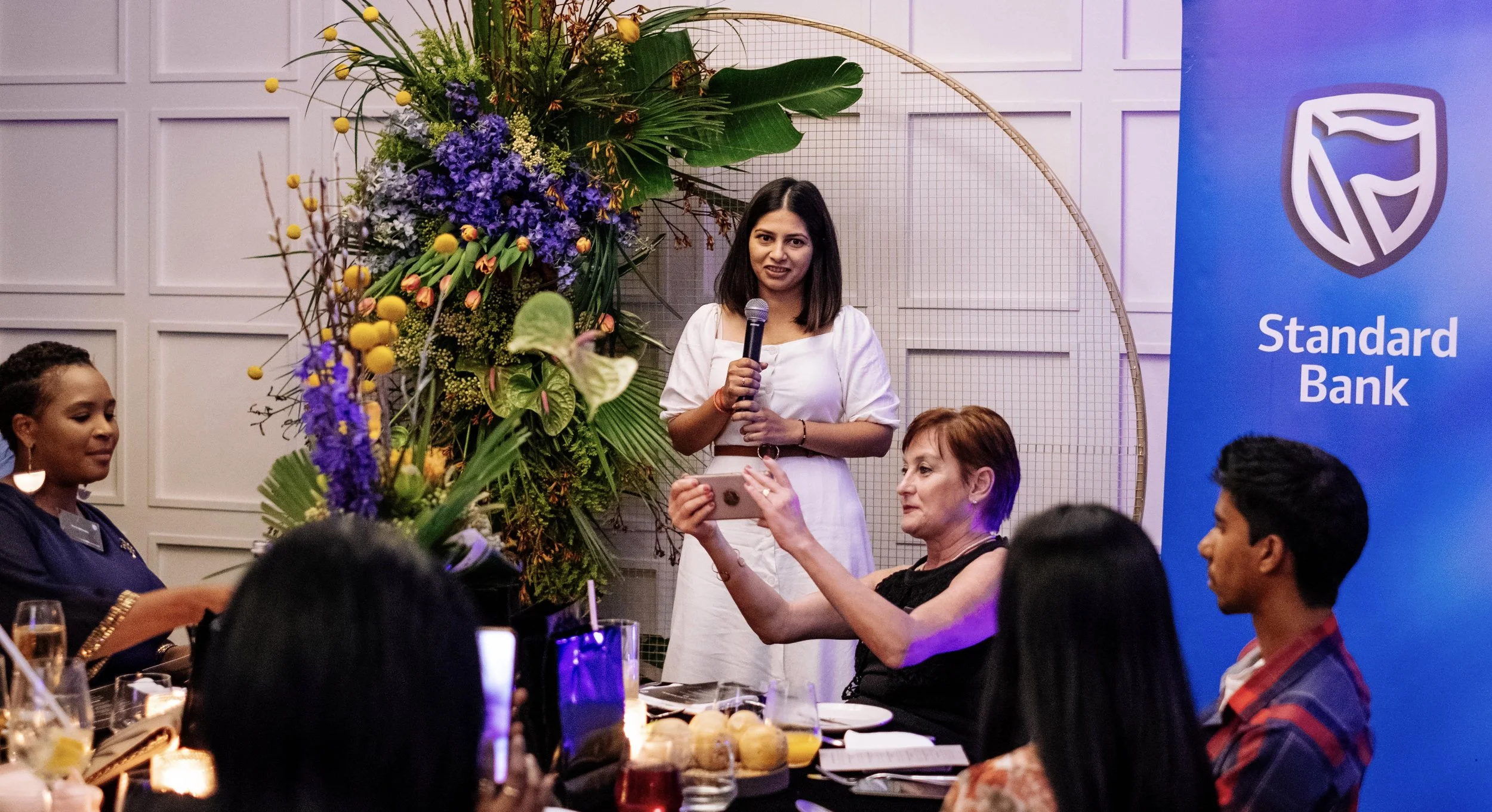 Suvarna Maharaj speaking at the Standard Bank Taste Tomorrow Engineering Edition