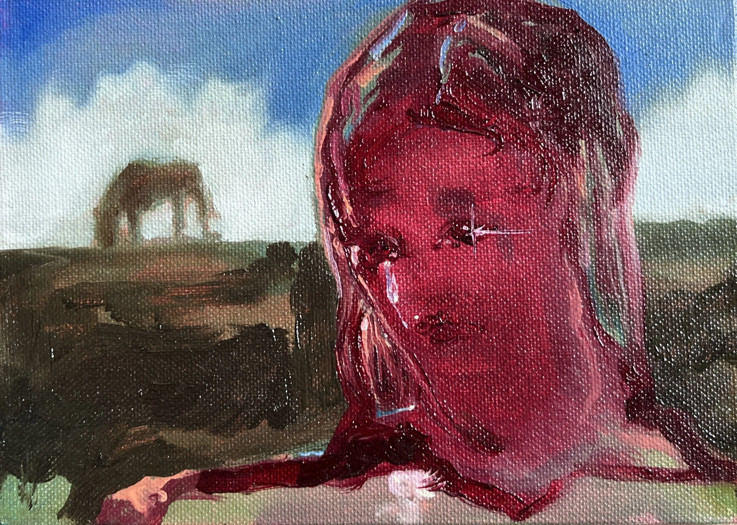 Collection of Once, 2025, oil on canvas, 5" x 7" 