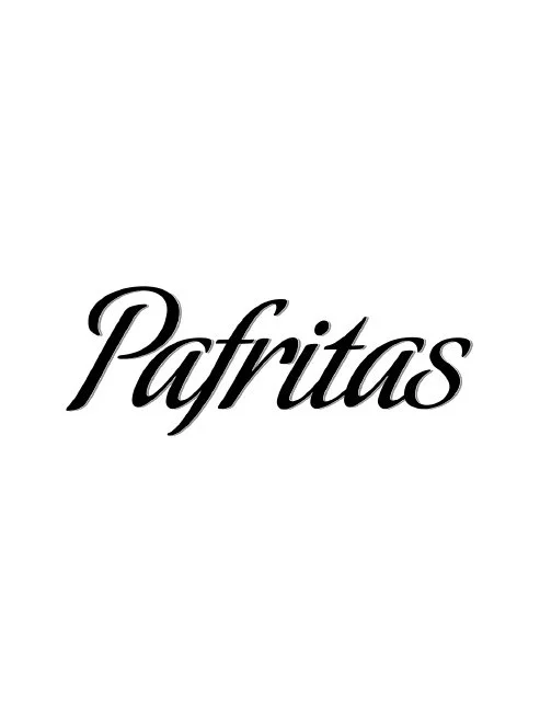 logo noir avec le mot 'Pafritas' écrit en cursive sur fond blanc