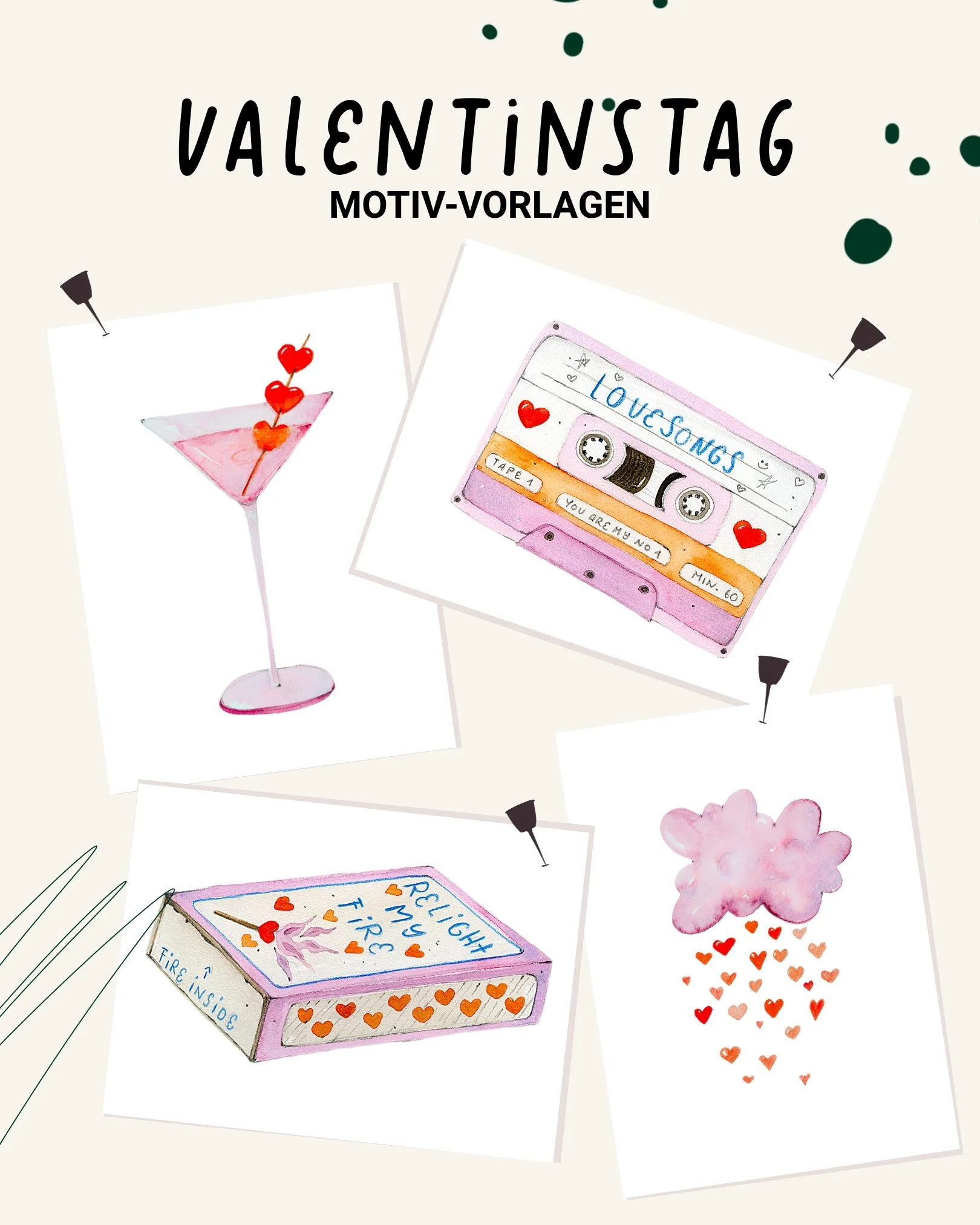 Valentinstags Motiv-Vorlagen