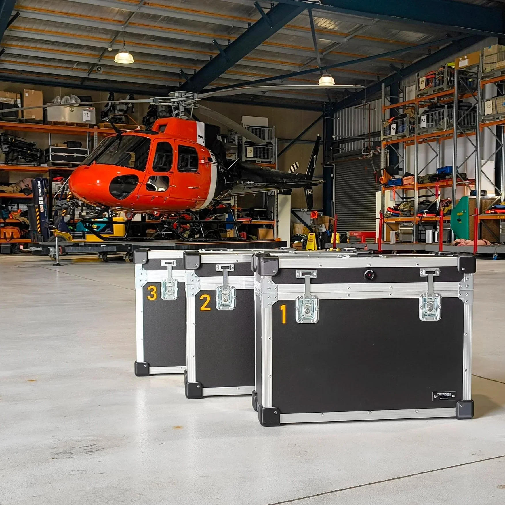 Bespoke Flight Cases to carry spare air filter for Airbus H125 Helicopters used in bushfire support operations.