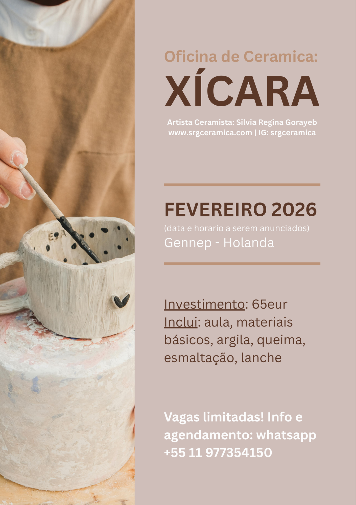 Workshop de xícara de cerâmica em Gennep