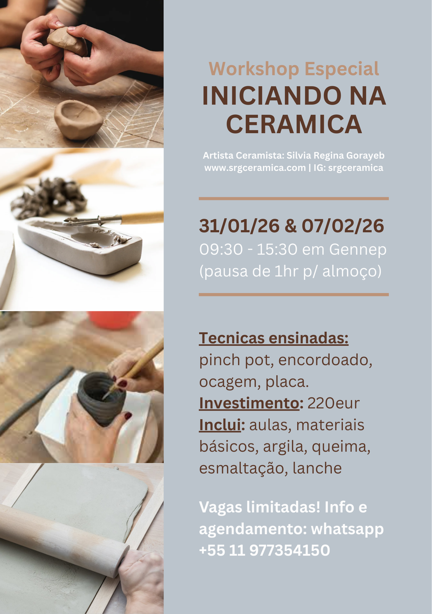 Workshop de Ceramica para Iniciantes em Gennep (Noord Limburg) 