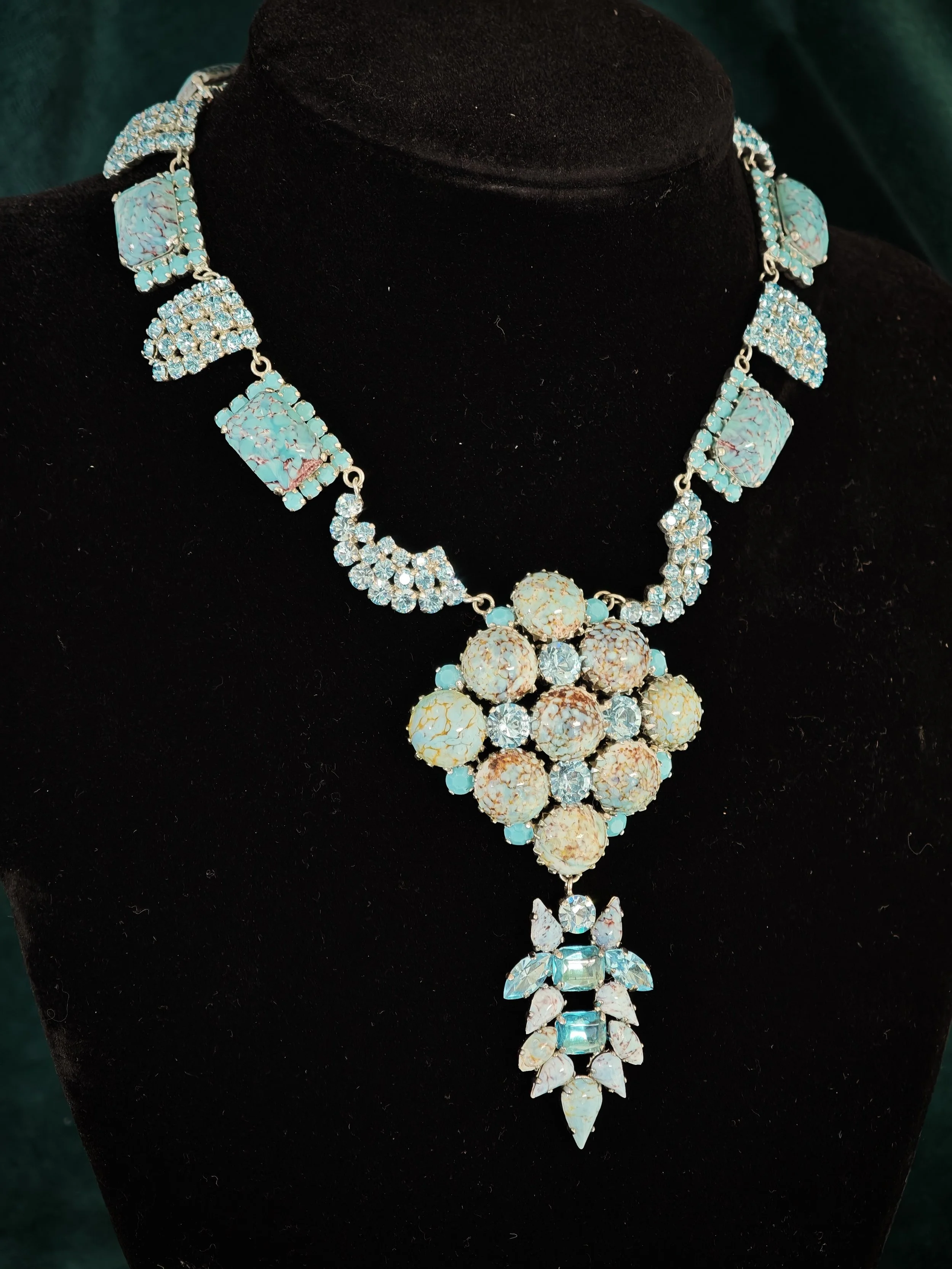 Germany Turquoise One of a Kind Runway Statement Necklace
