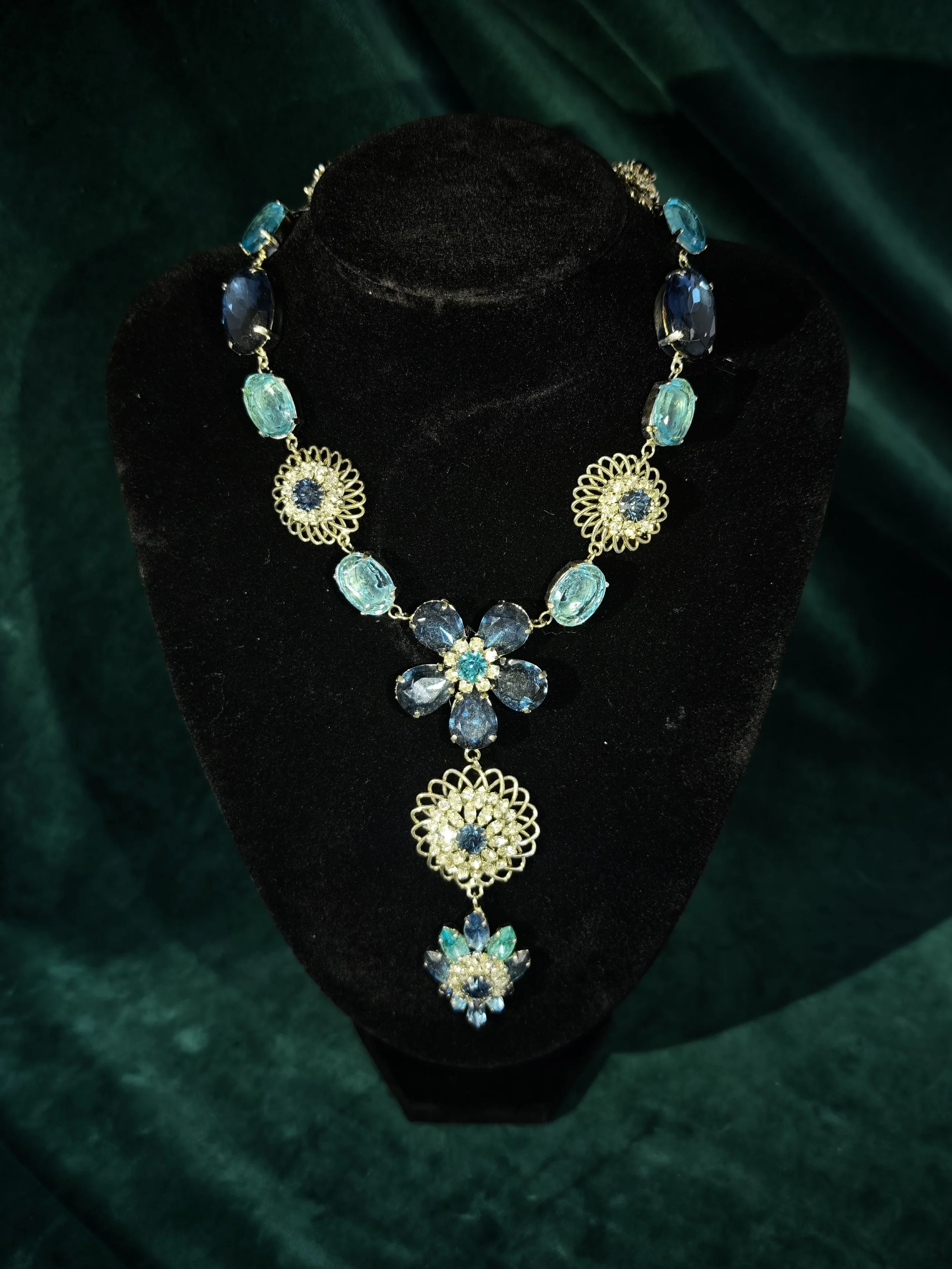 Western Germany Blue Cameo Necklace