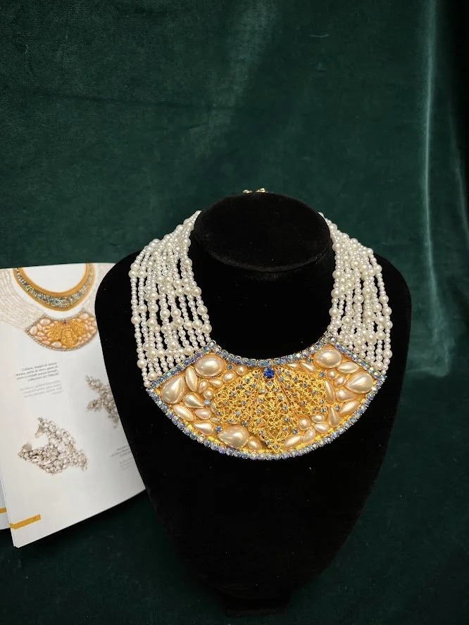 Vintage Italian Haute Couture De Liguoro Multi Strings Faux Pearl Necklace