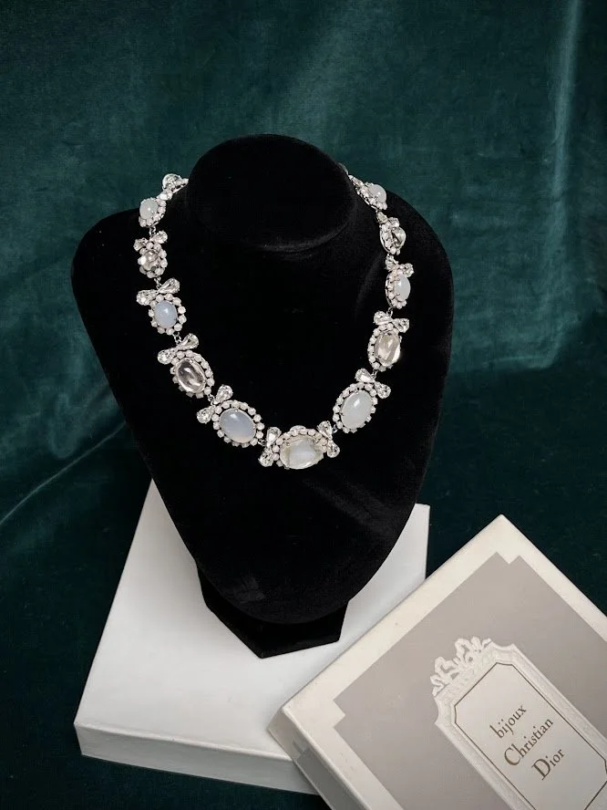 RESERVED - Christian Dior White Cabochon Necklace