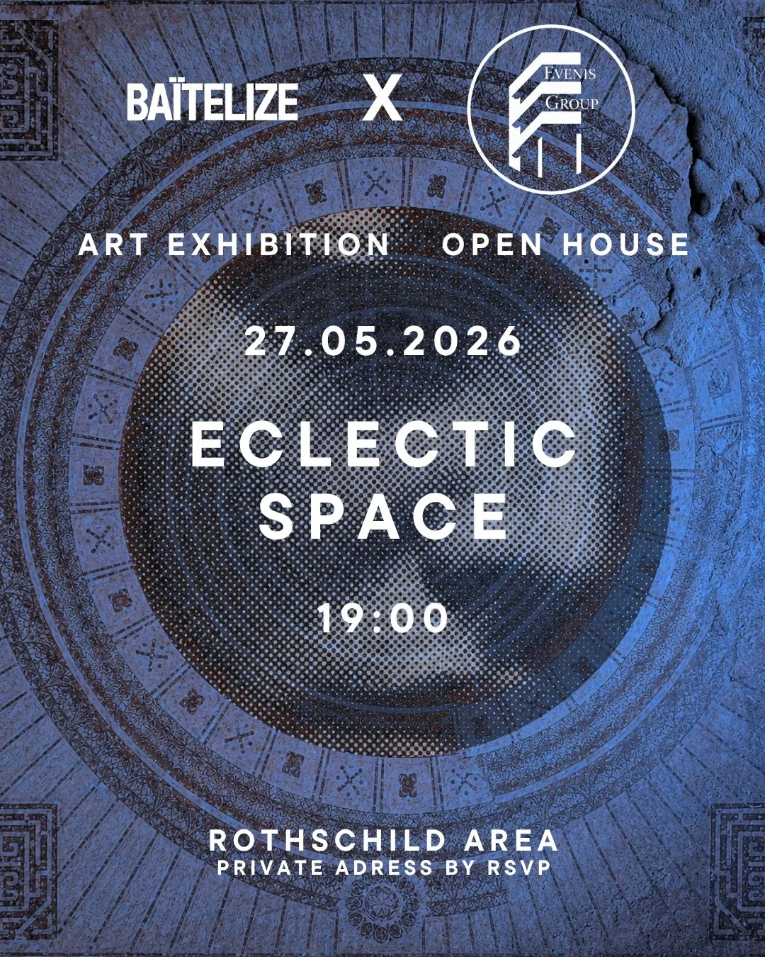 BA&Iuml;TELIZE &times; EVENIS GROUP &mdash; MAY 27

Open House &mdash; from 19:00

Art exhibition &bull; digital art &bull; music &bull; private viewing

Where architectural memory meets contemporary expression.
A private evening inside a historic re