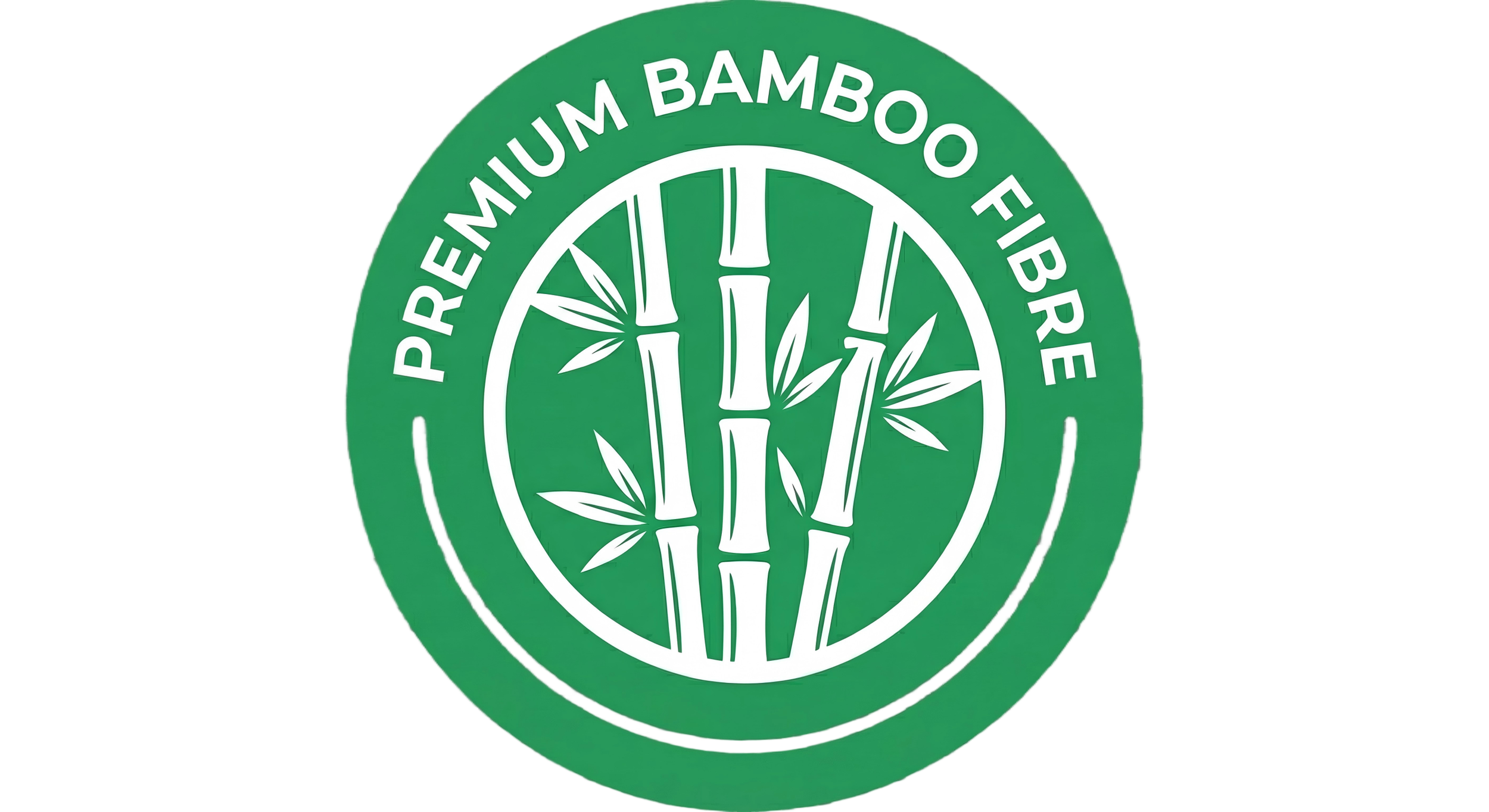 Logo with a green circular border, white bamboo stalks and leaves in the center, and the words 'Premier Bamboo Fibre' around the top edge.