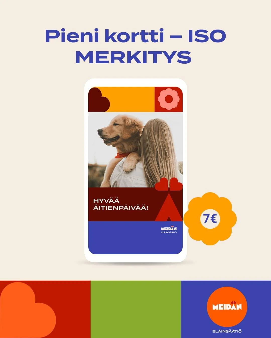 S&auml;hk&ouml;inen &auml;itienp&auml;iv&auml;kortti 💛

Oiva tapa ilahduttaa el&auml;inrakkaita &auml;itej&auml; ja iso&auml;itej&auml; &ndash; ja tietenkin kaikkia lemmikki&auml;itej&auml;.

Samalla autat v&auml;h&auml;varaisia lemmikkiperheit&auml