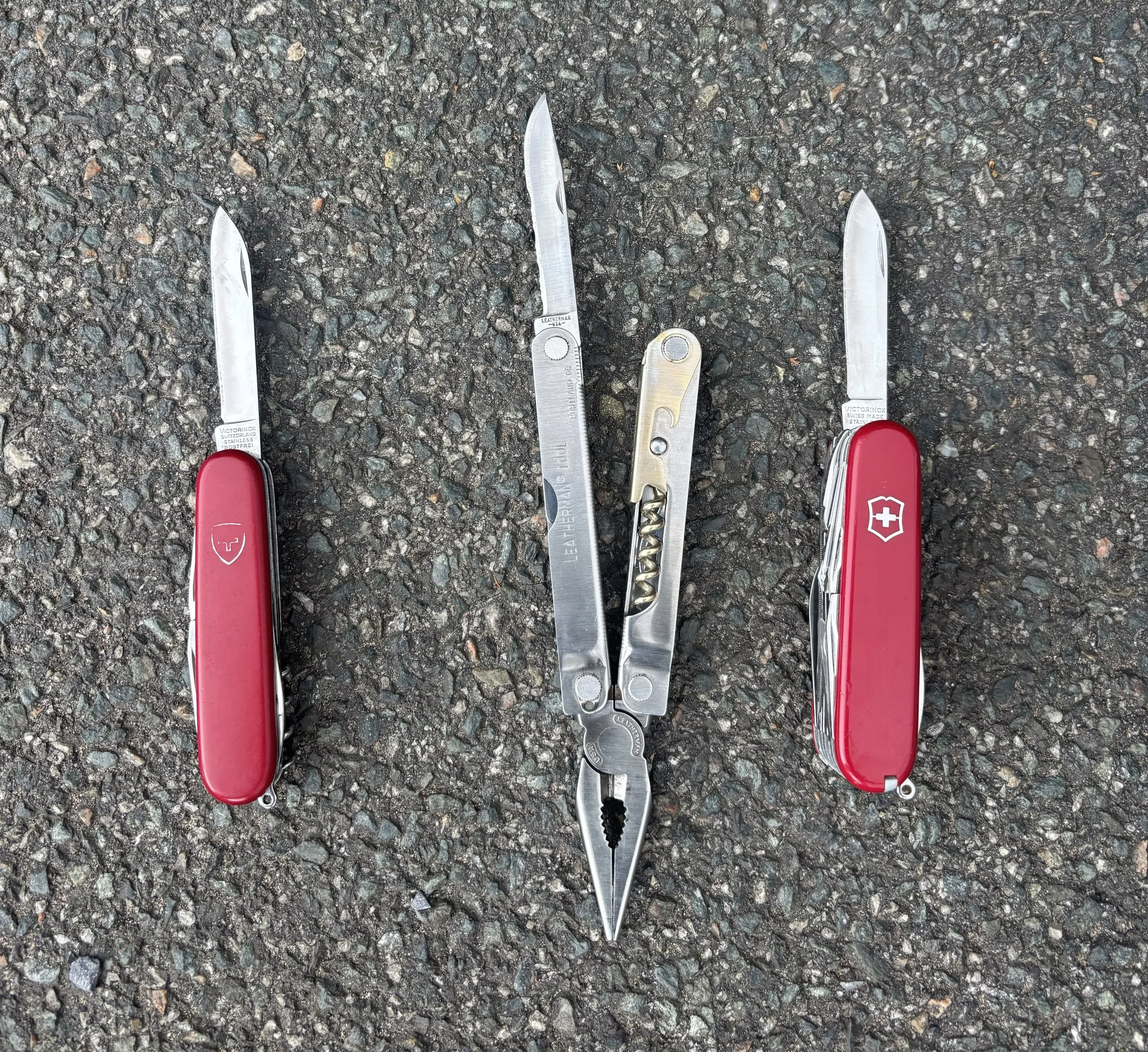 Sharpened Swiss Army Knives and Leatherman Flair - Bala, Pwllheli, Wales, Merionethshire