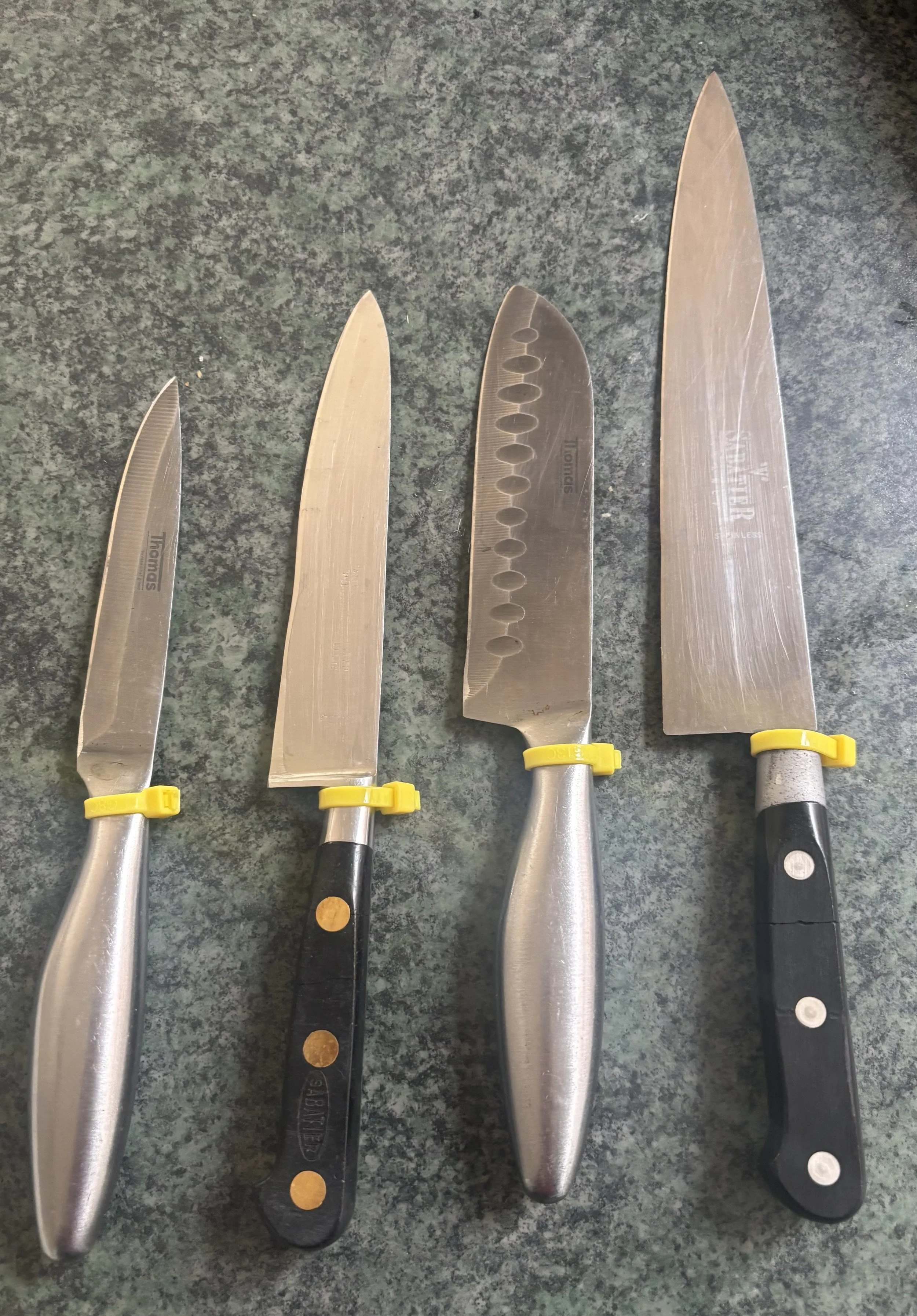 Four Assorted Kitchen Knives (Sharpened) - Bramhall