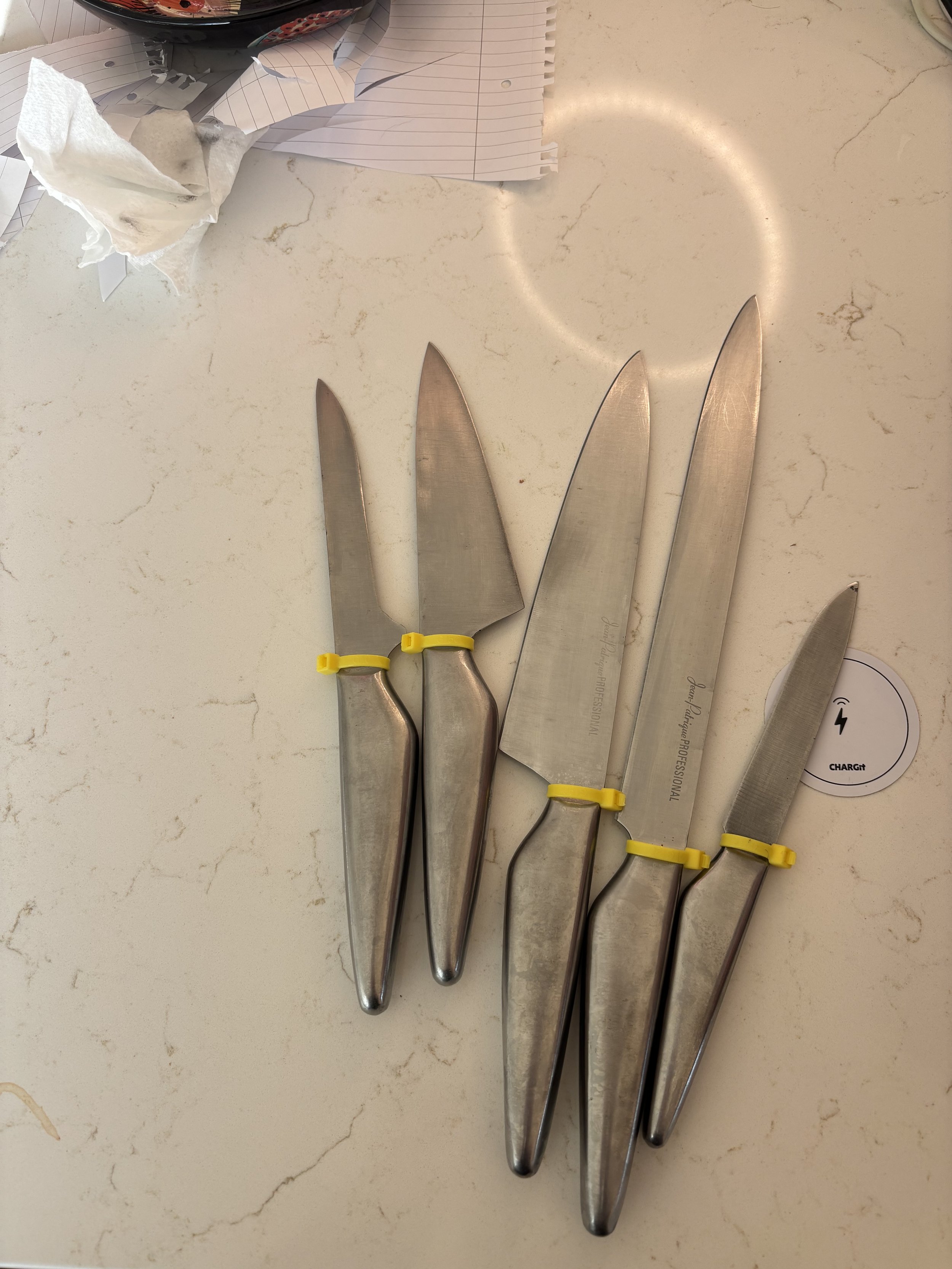 Set of 5 Sharpened Kitchen Knives 