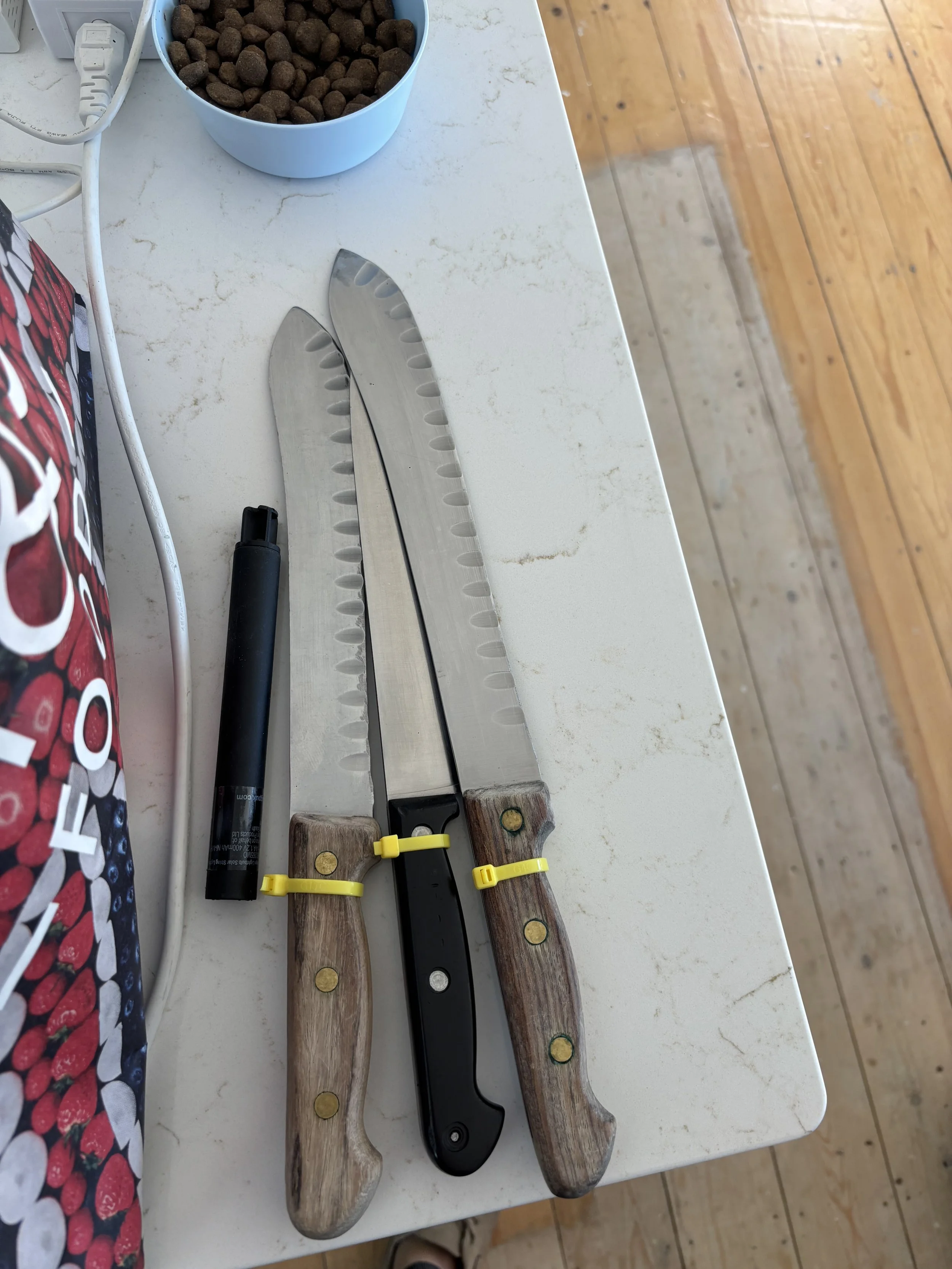 3 Large, Traditional Kitchen Knives (Sharpened)