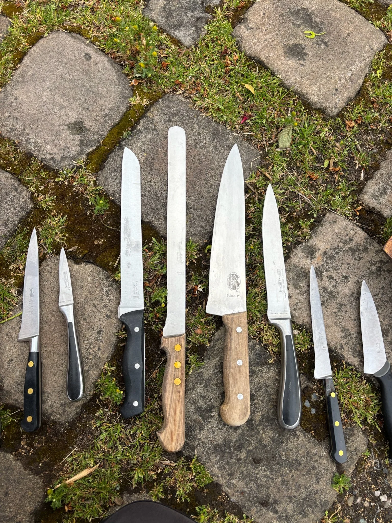 Sharpened high-end kitchen knives courtesy of Blunt Solutions