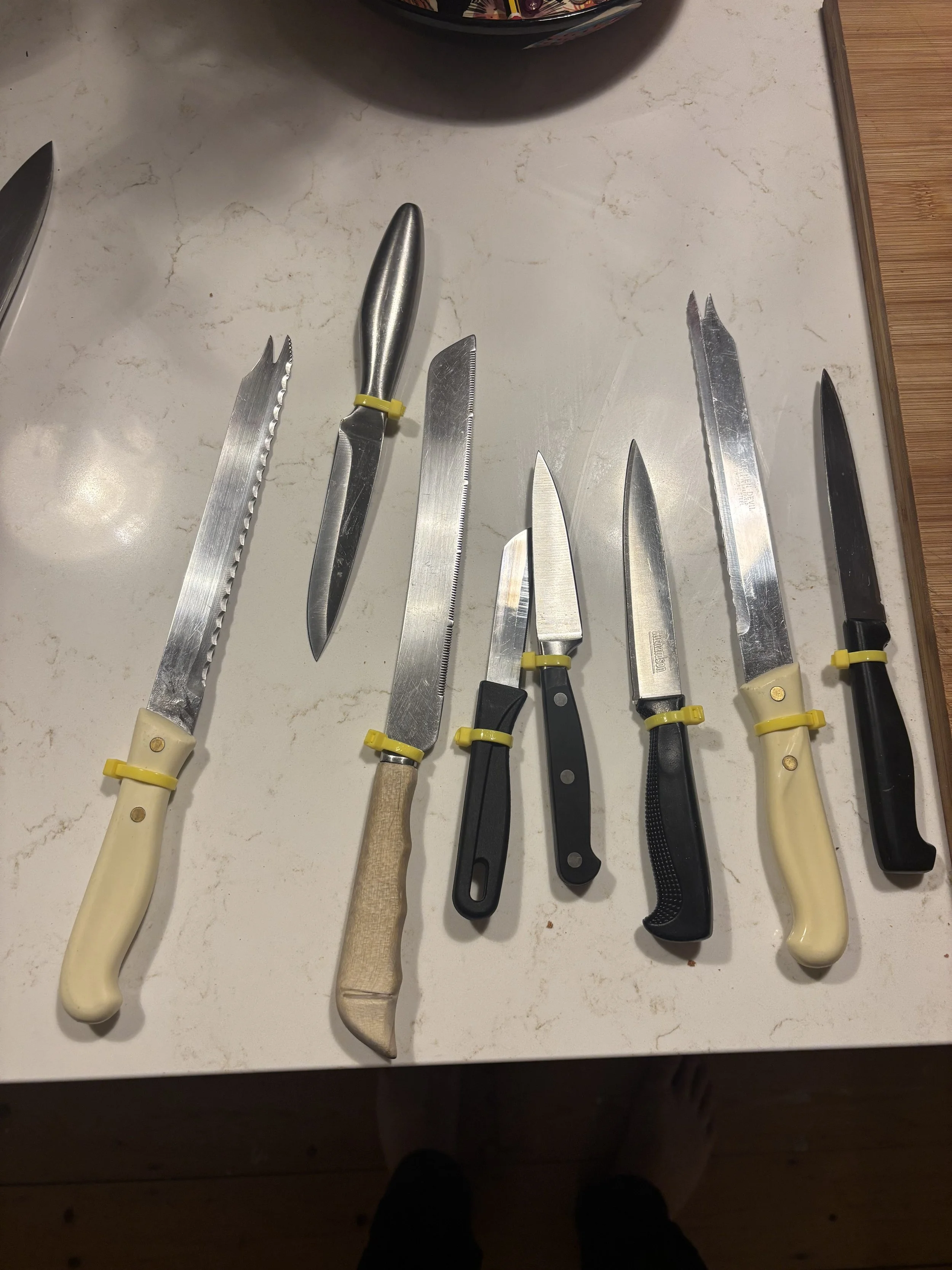 8 Assorted Kitchen Knives (Sharpened)