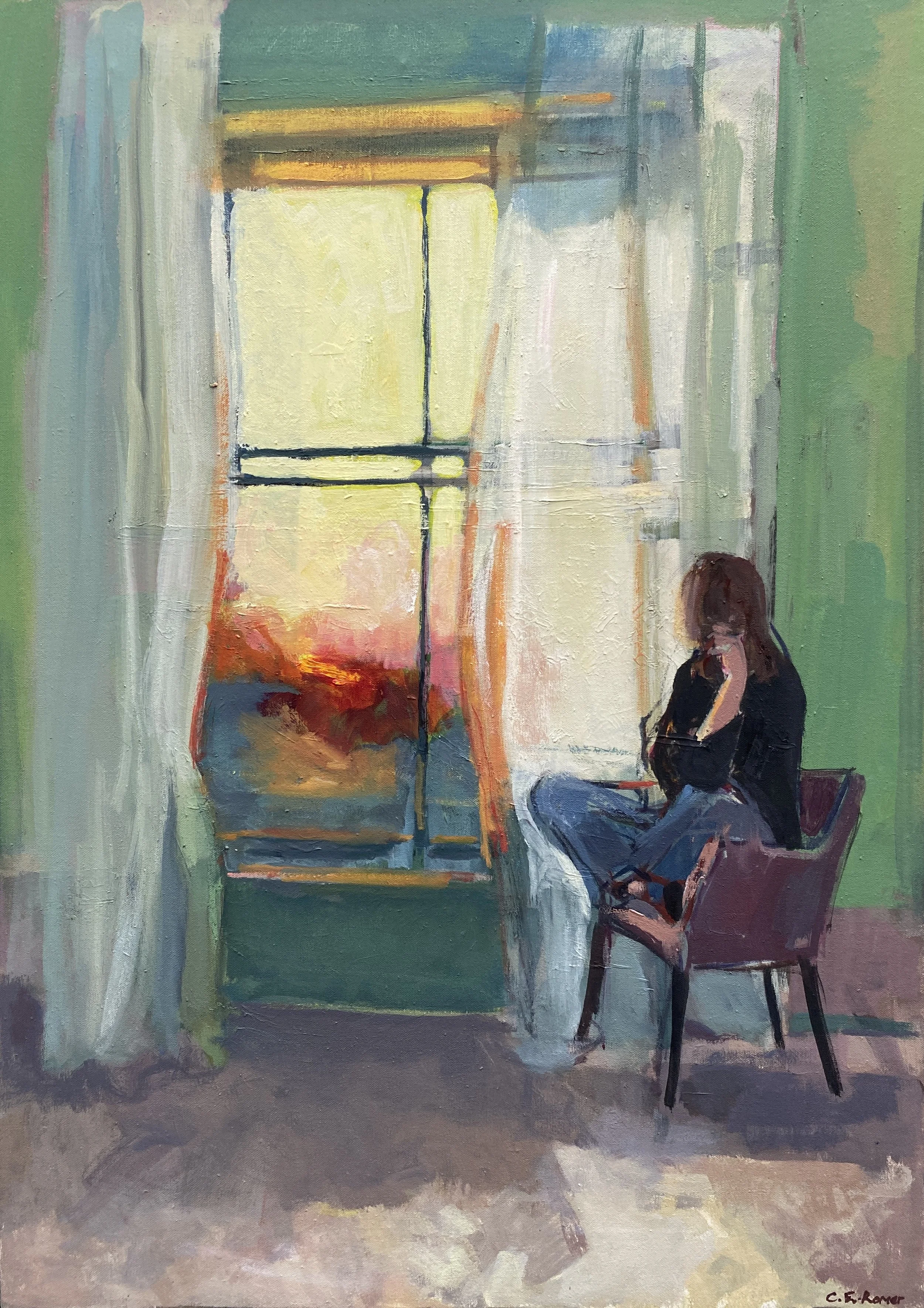 UP AT DAWN, EASTBOURNE, oil on canvas, 92x66cm SOLD