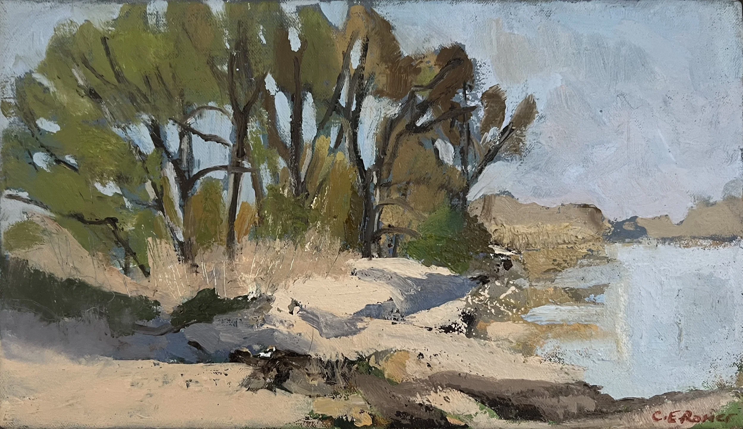 Poplars Copse,
Oil on Canvas, 36x20cm