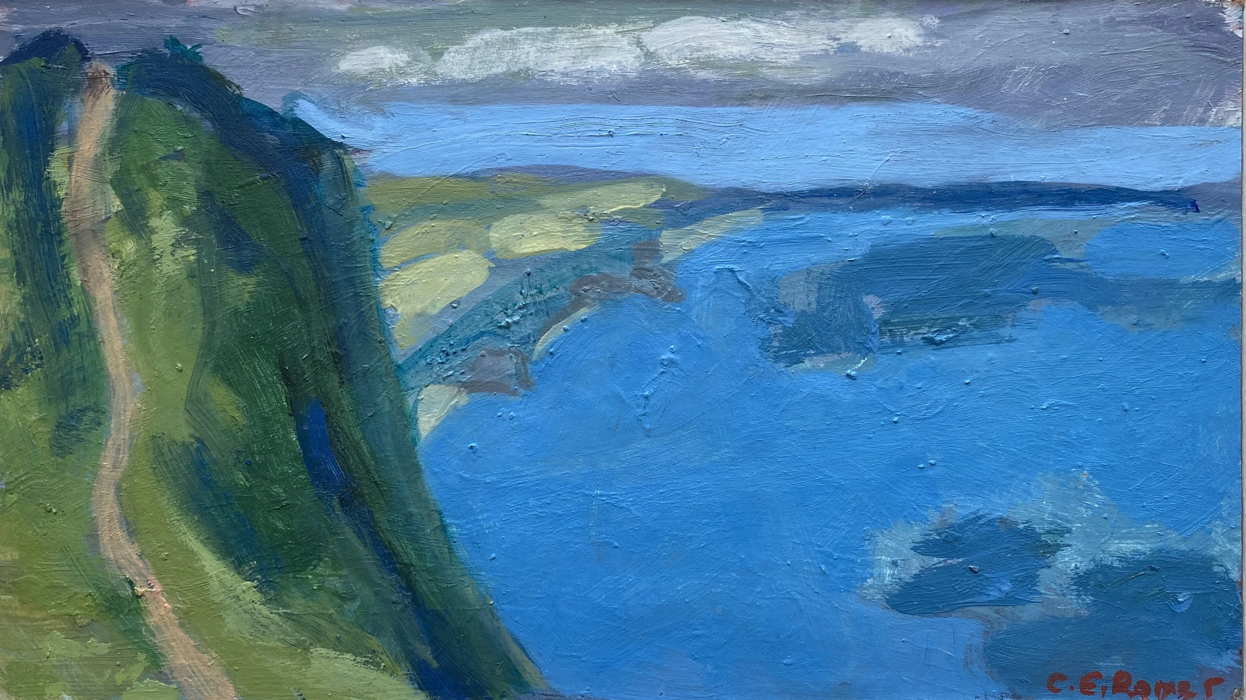 START BAY, SOUTH DEVON, oil on board, 18x30cm