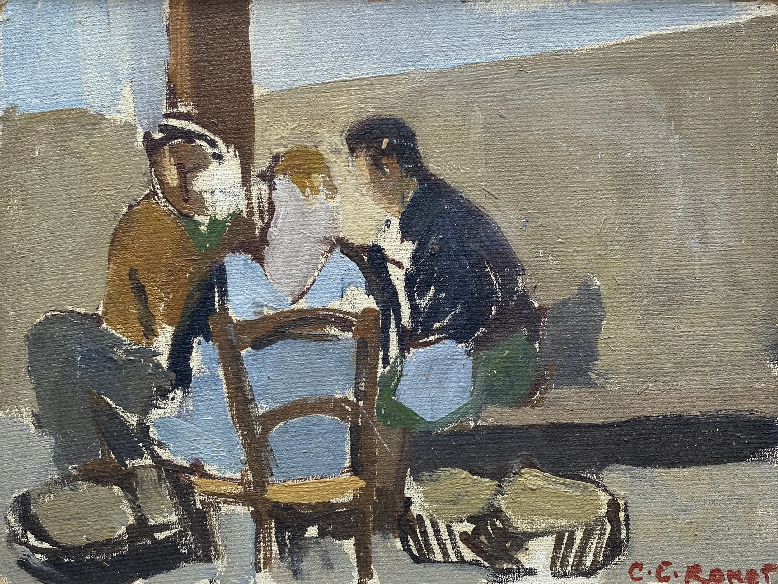 CONVERSATION, GAVÀS, PYRENEES, CATALONIA, oil on board, 15x20cm SOLD