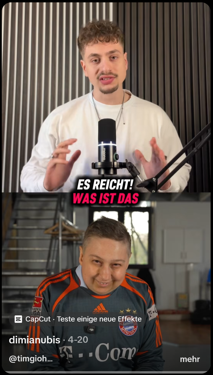 Ein Screenshot eines TikToks von Dimi, in dem Dimi und Timgioh zusehen sind.