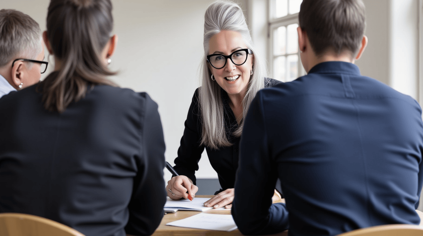 Brand strategy consultation meeting with client