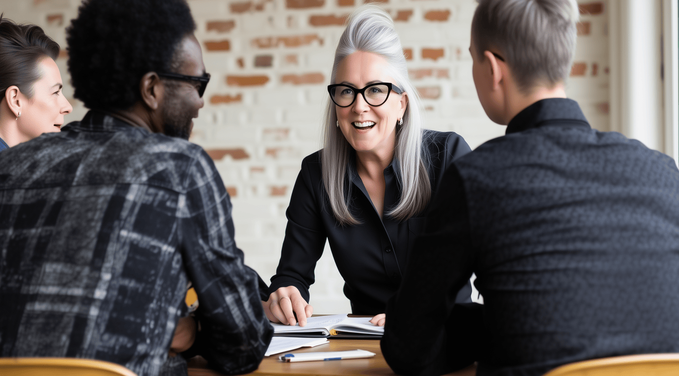 Carla Heath leading a brand strategy discussion with clients