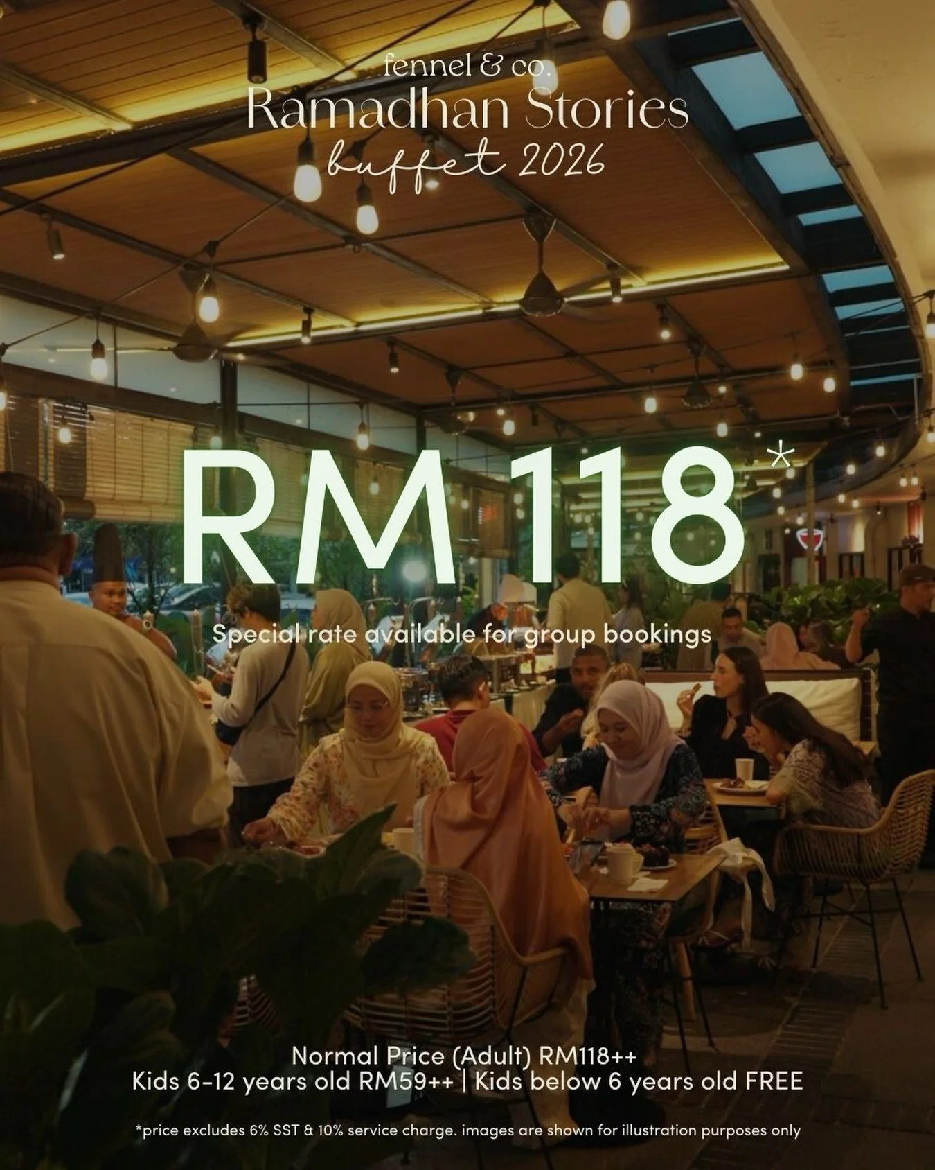 DM us for bookings! 🌙✨ 

Adults: RM118++
Children 6-12: RM59++
Below 6: FREE

#ramadhan #ramadanbuffet #buffetkl #bukittunku