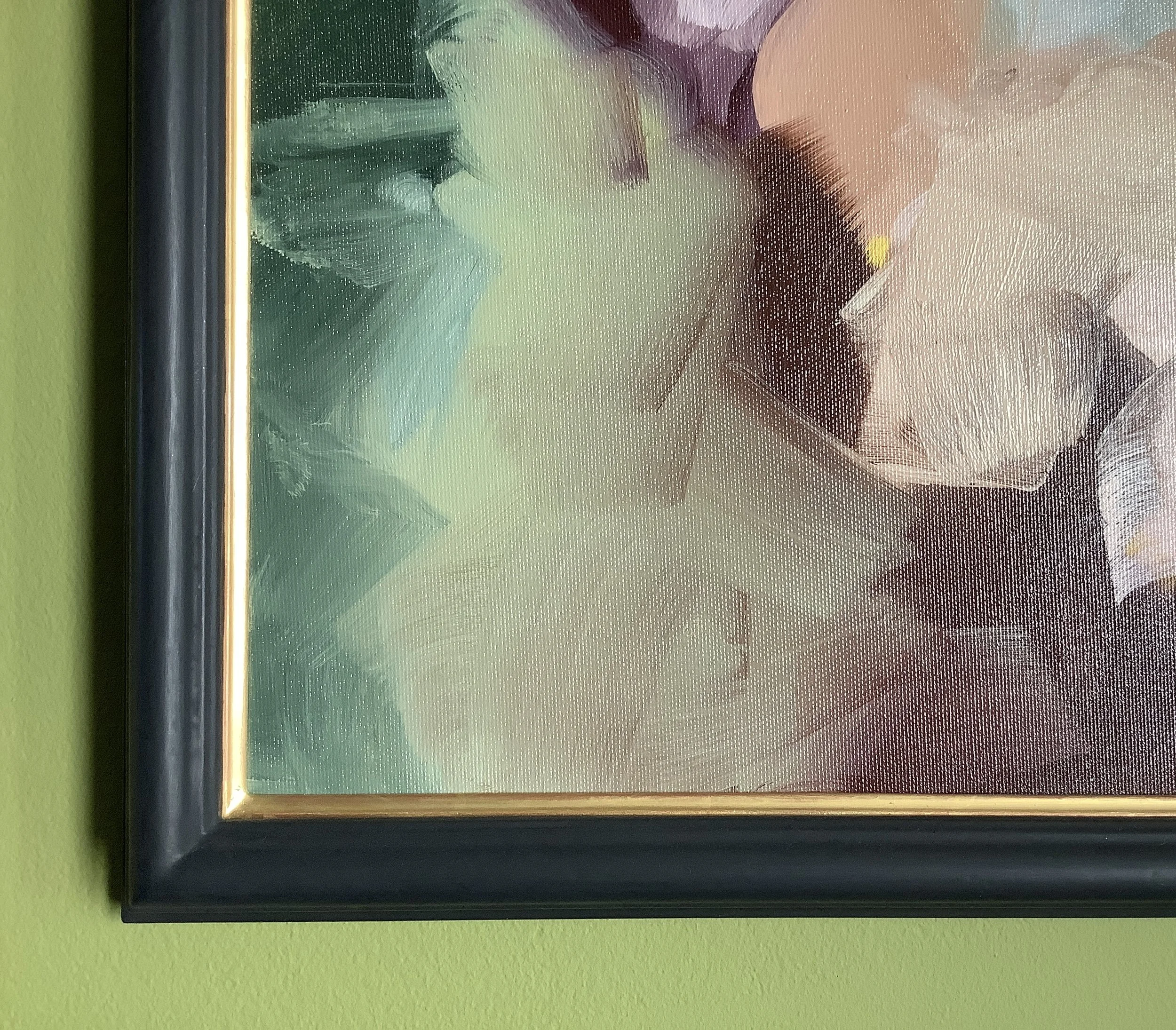 Black frame with gilded slip