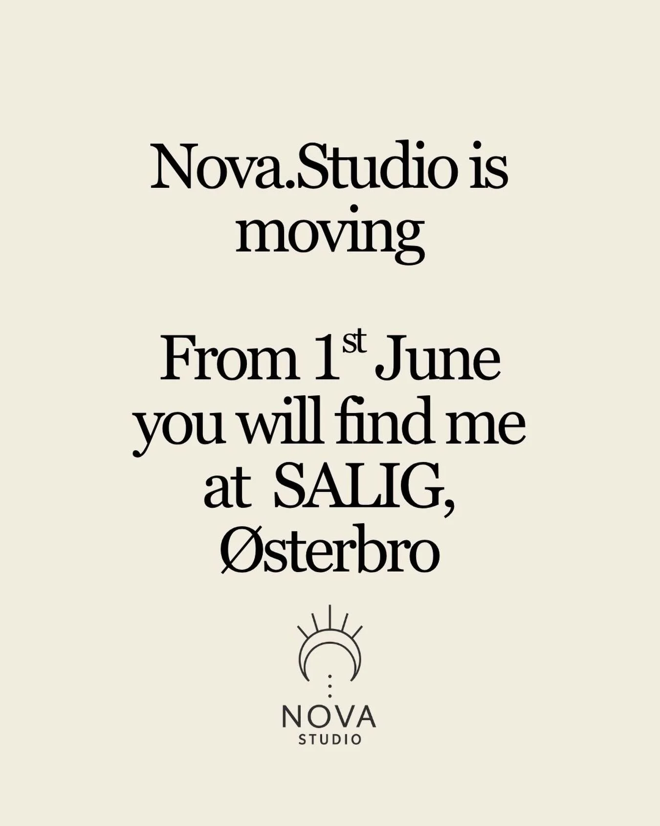 Dear You,
I'm very excited to share that Nova.Studio will soon be moving into a new home.
From 1st June, you will find Nova.Studio at SALIG on Masned&oslash;gade 20, 2. sal, &Oslash;sterbro.
SALIG is a beautiful and calm co-working space for holistic