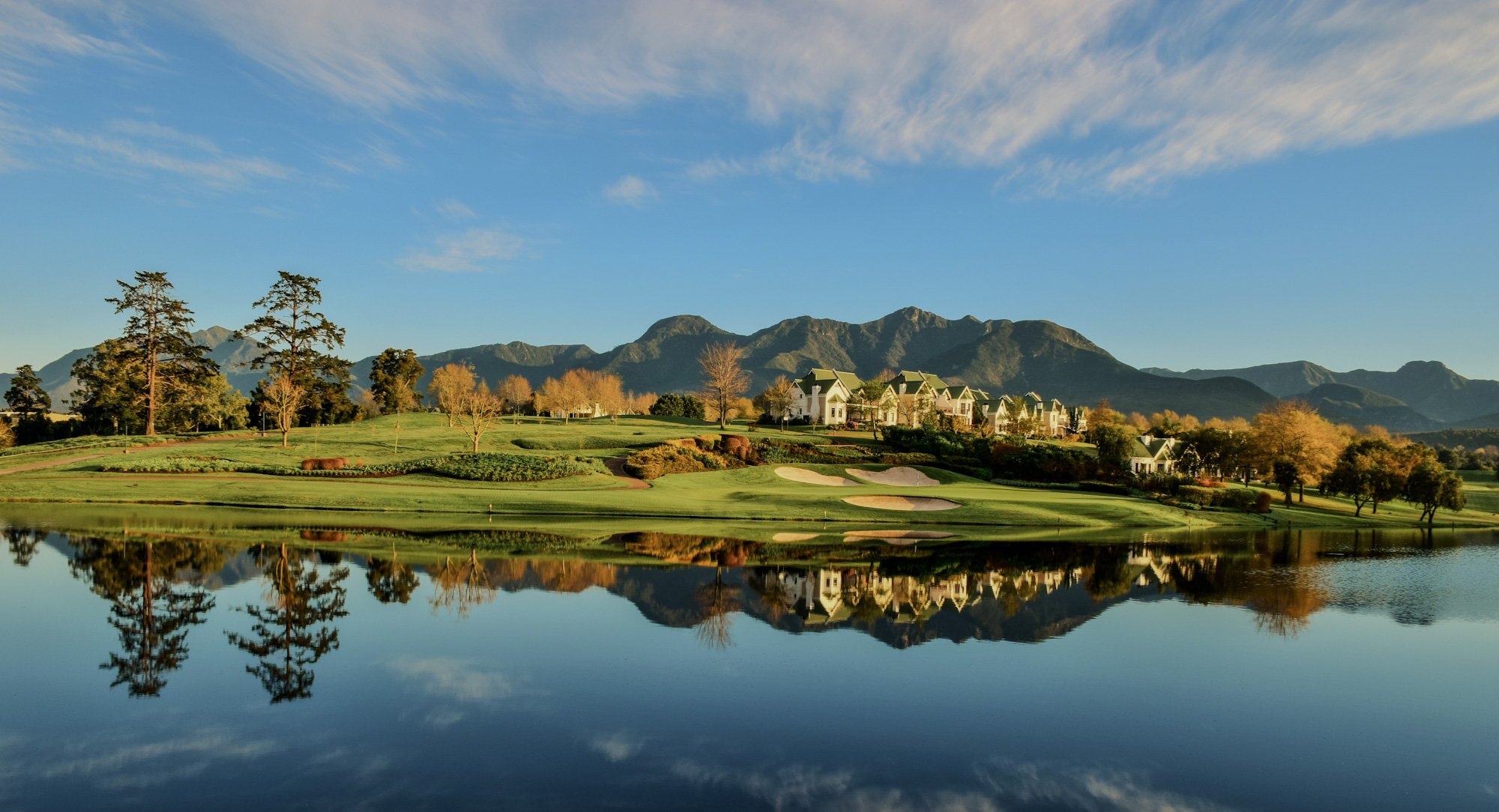 Outeniqua golfbaan op het Fancourt landgoed bij George in Zuid-Afrika.
