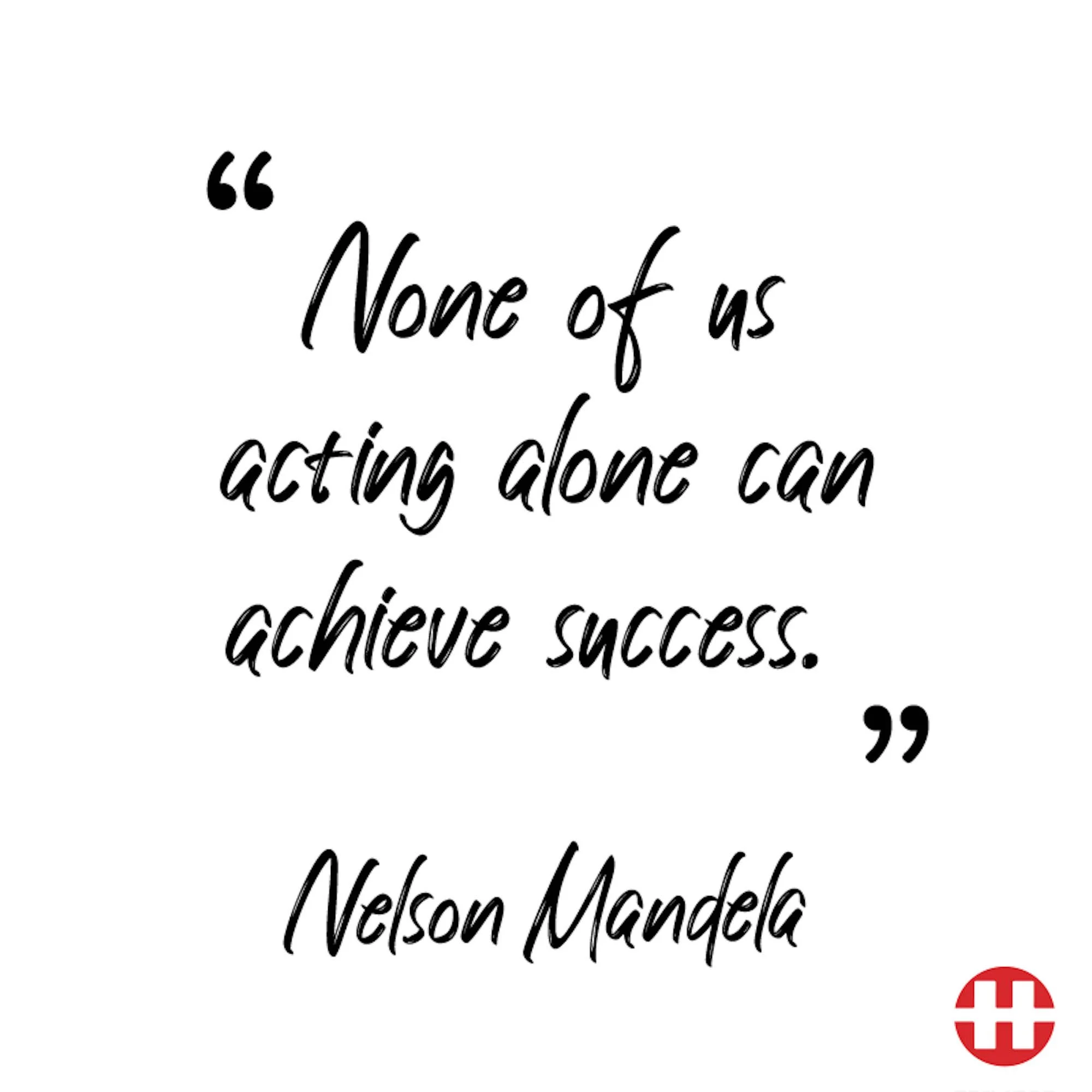 bekende spreuk van Mandela met als thema samenwerking