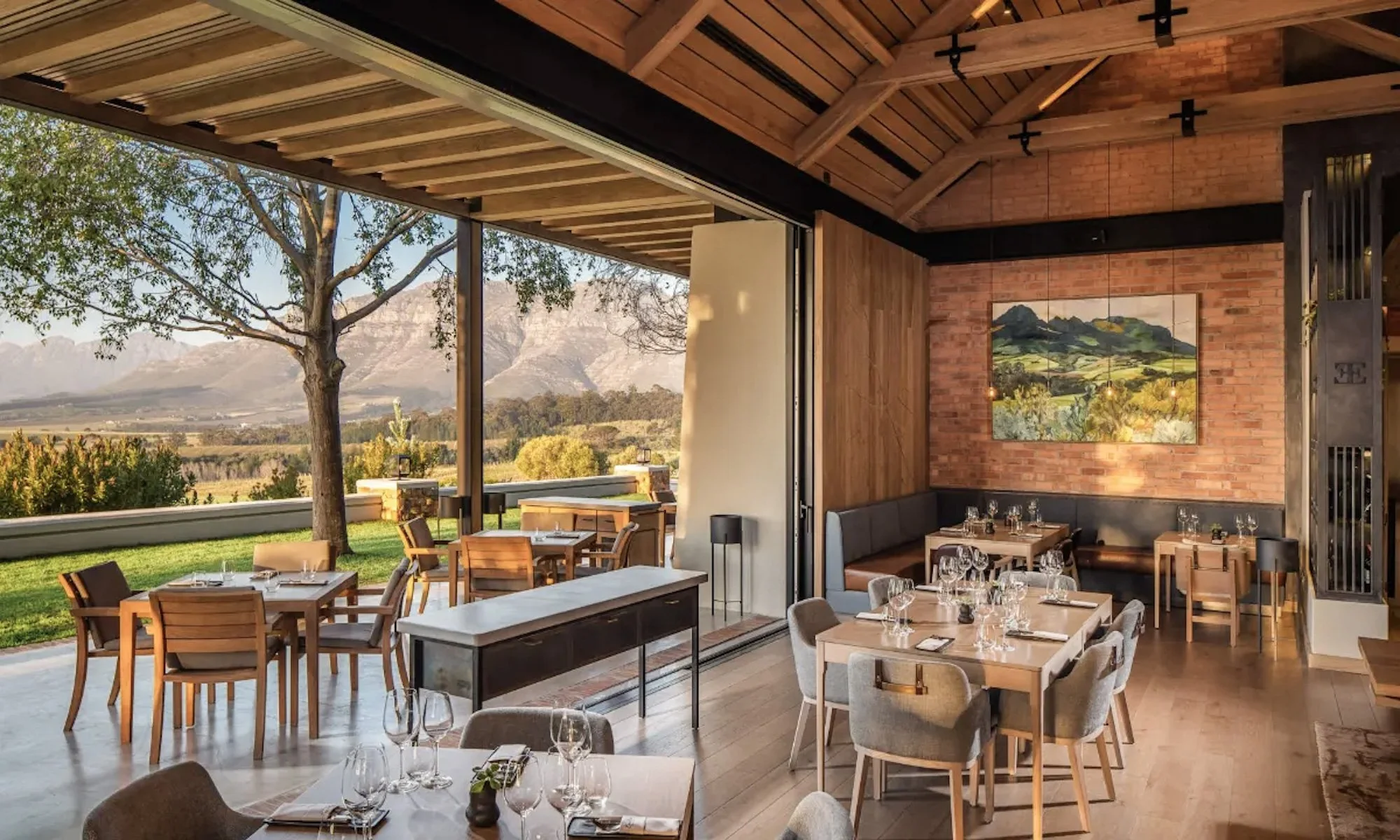 Wijnhuis Ernie Els, Stellenbosch: lunchen en proeven op hoogte