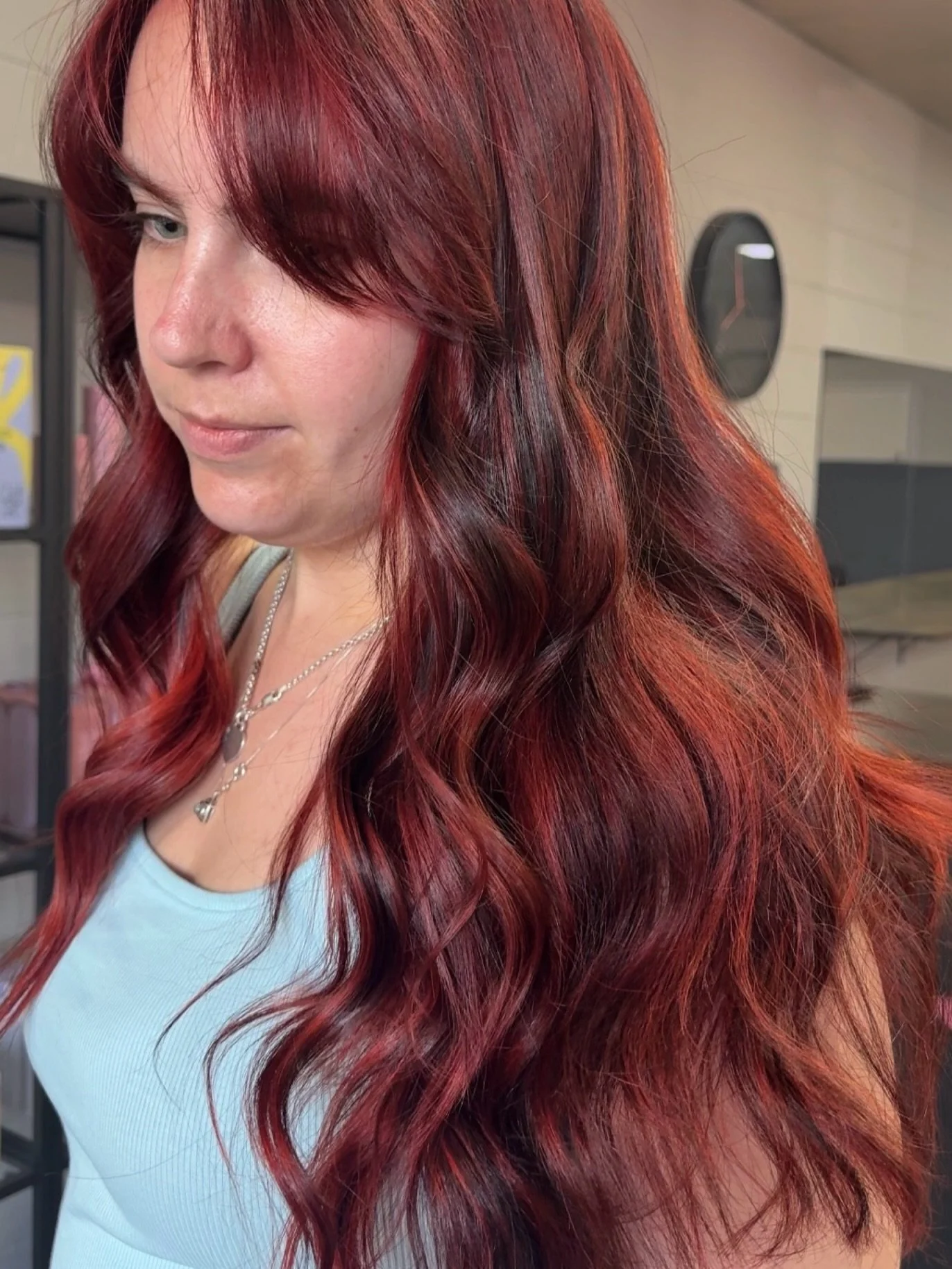 CHERRY cola dreams🍒❤️&zwj;🔥

Rich, glossy red with soft waves and the prettiest shine!

@nakhairprofessional @nakhair @cloudnineoz 

✨DM or call the salon on 5784 3137 to book an appointment!
Tuesday 9-8
Wednesday 9-5 
Thursday 9-8
Friday 8-4

#bro