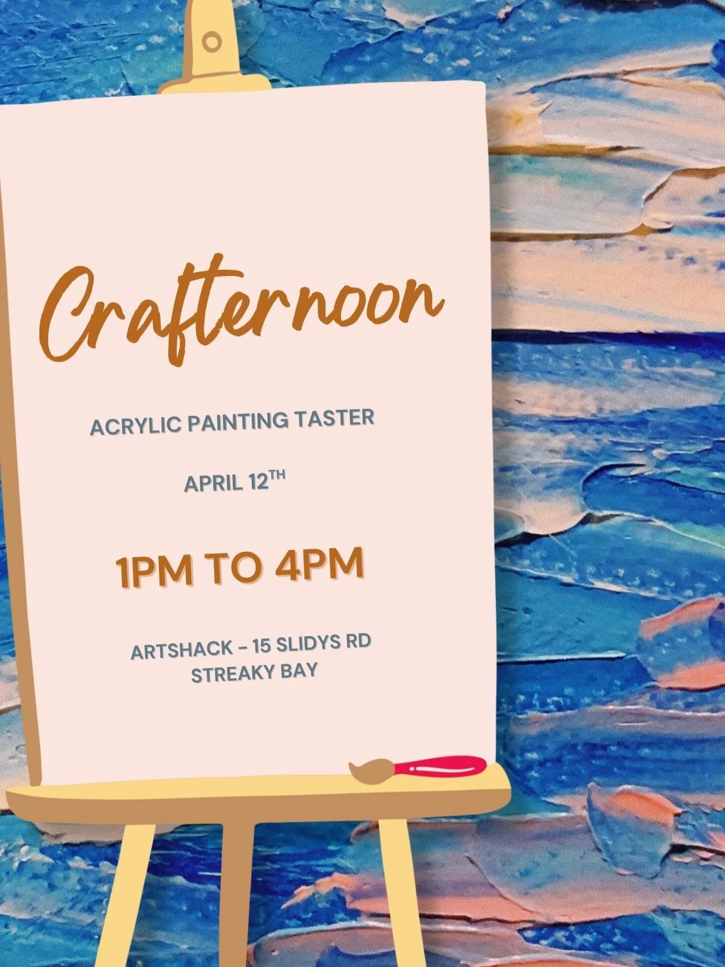 Slow down, get creative, and join us for a relaxed afternoon at Crafternoon 🎨
Our Acrylic Painting Taster is the perfect way to unwind, try something new, and connect with others.