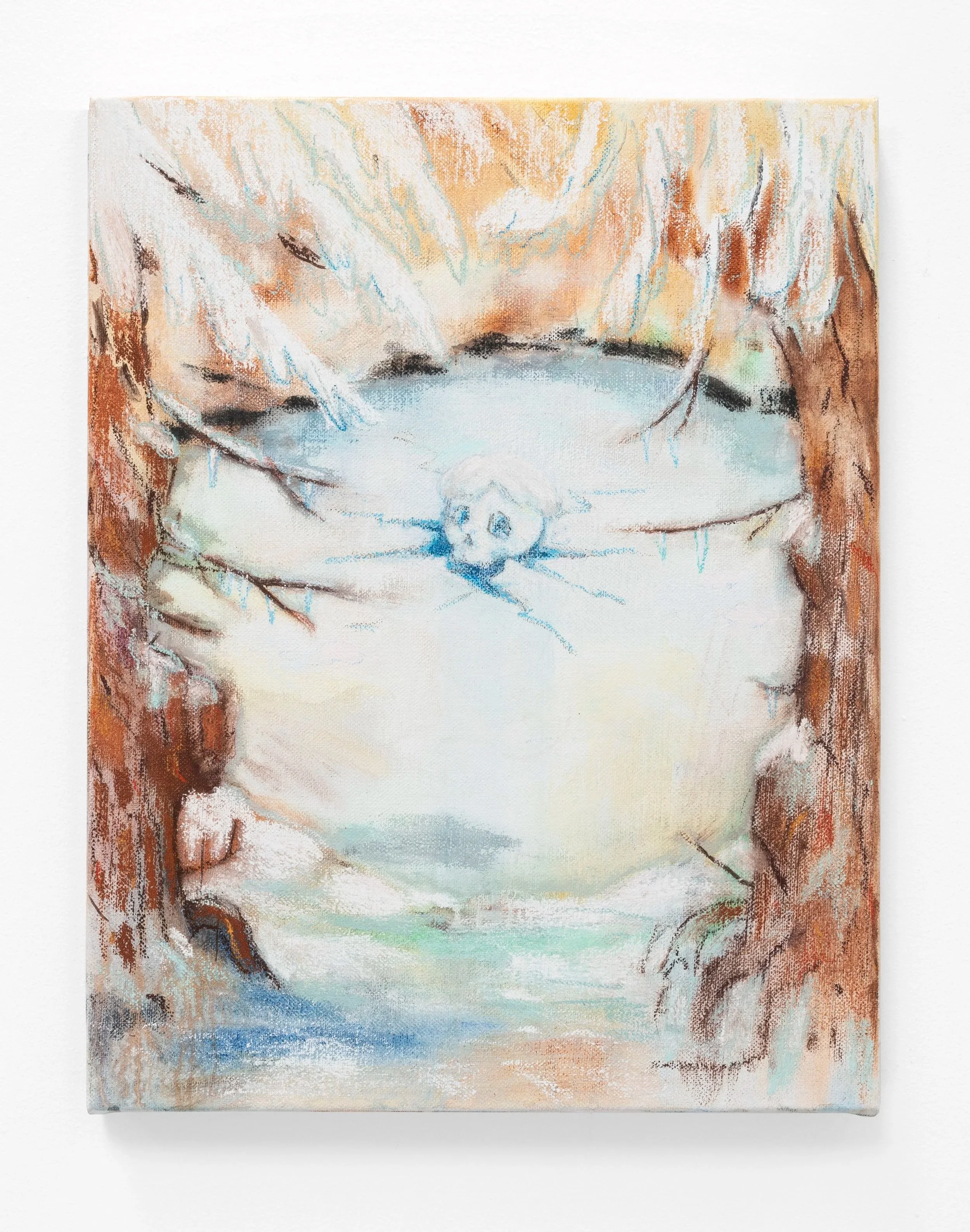 Cold comfort, 2023, pastel and wet media on canvas, 46 x 36cm