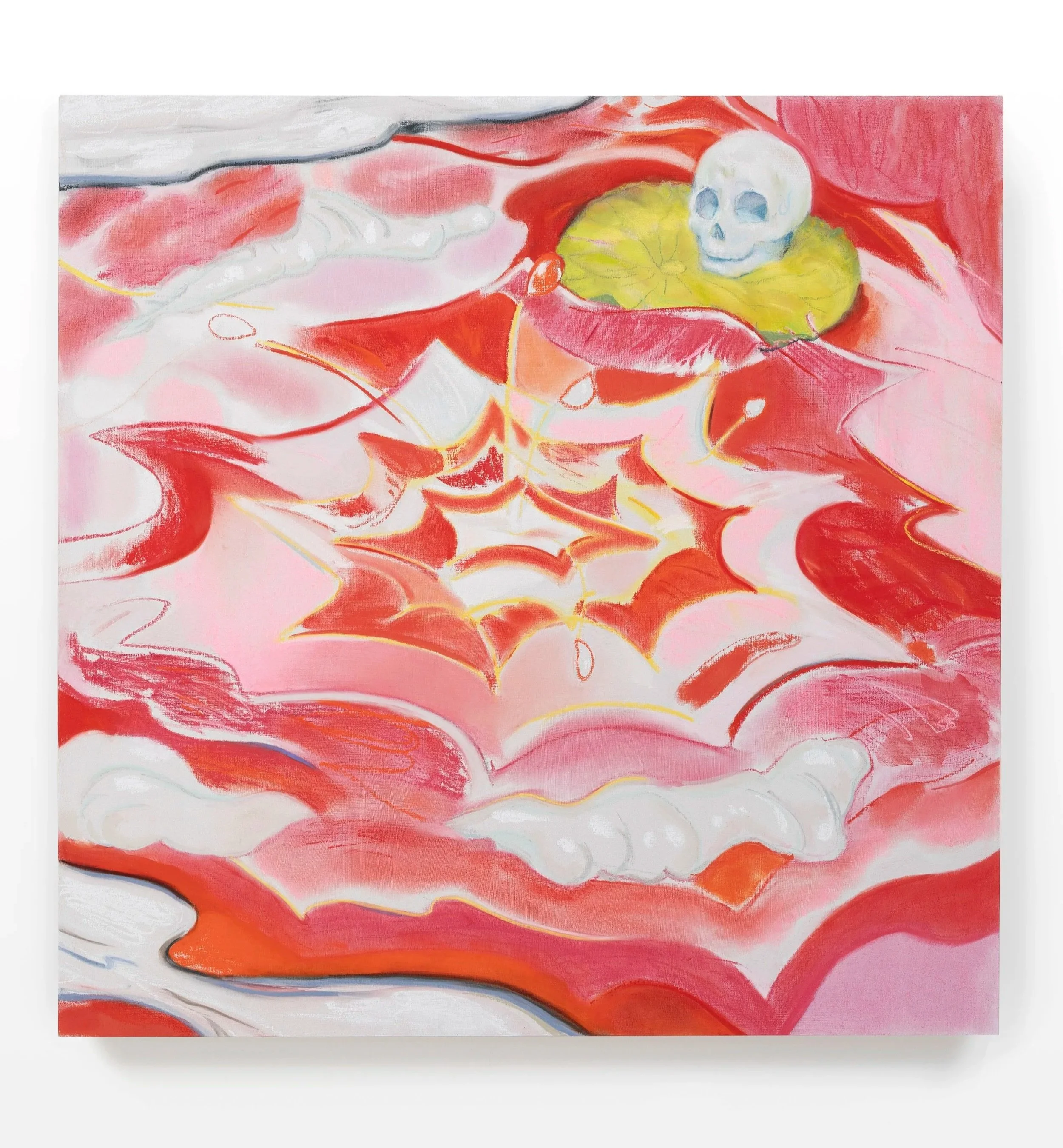 Surprise visit!, 2023, pastel on board, 70 x 70cm