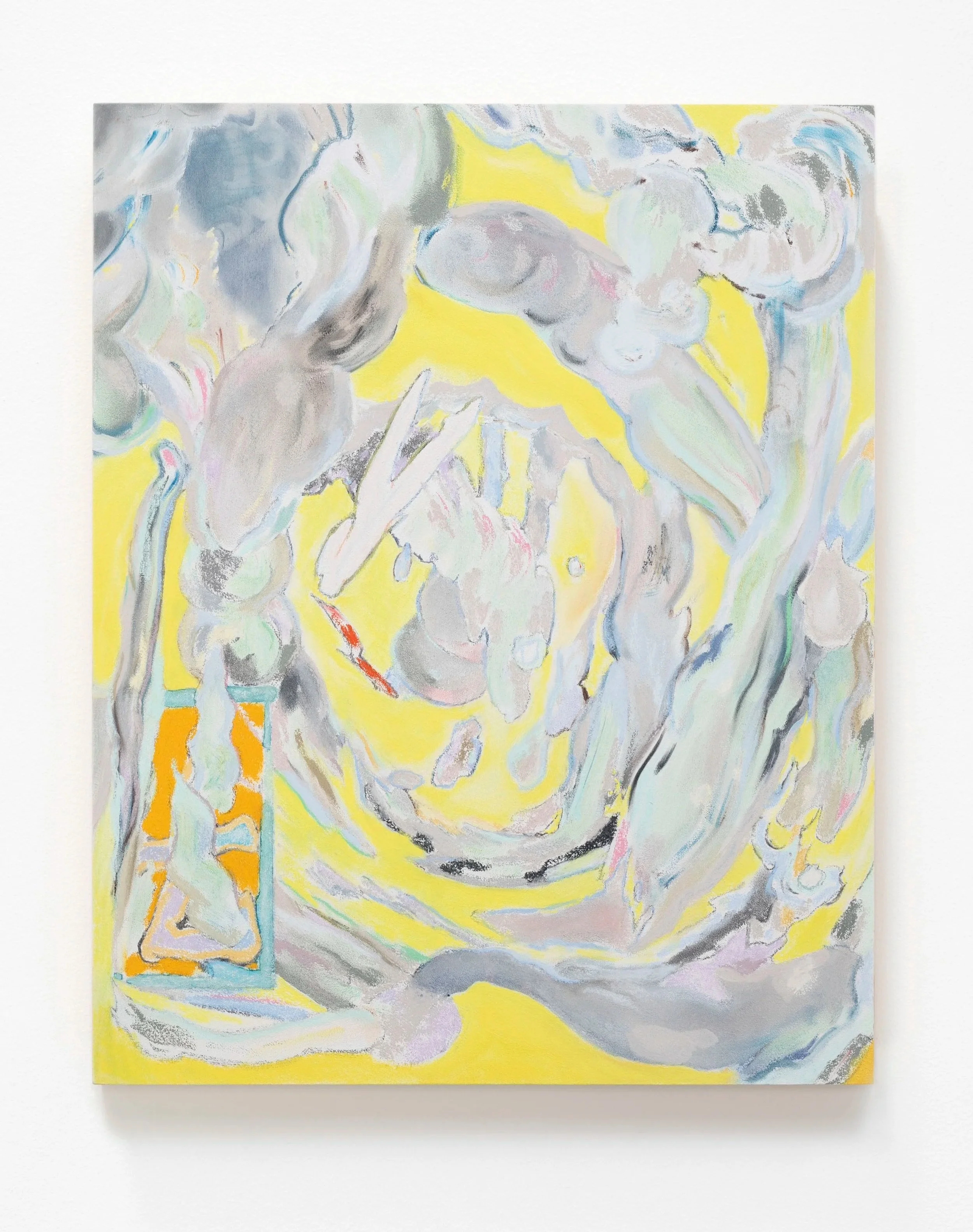 Falling into Oil, 2023, pastel on board, 50 x 40cm