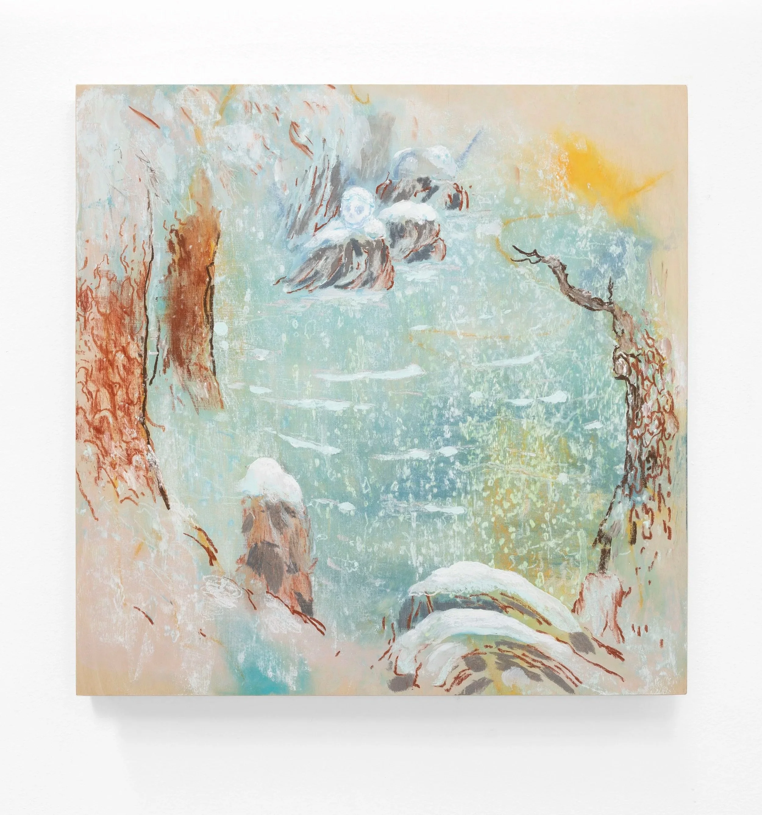 Gambling on the world being a better place, 2023, pastel and wet media on board, 50 x 50cm