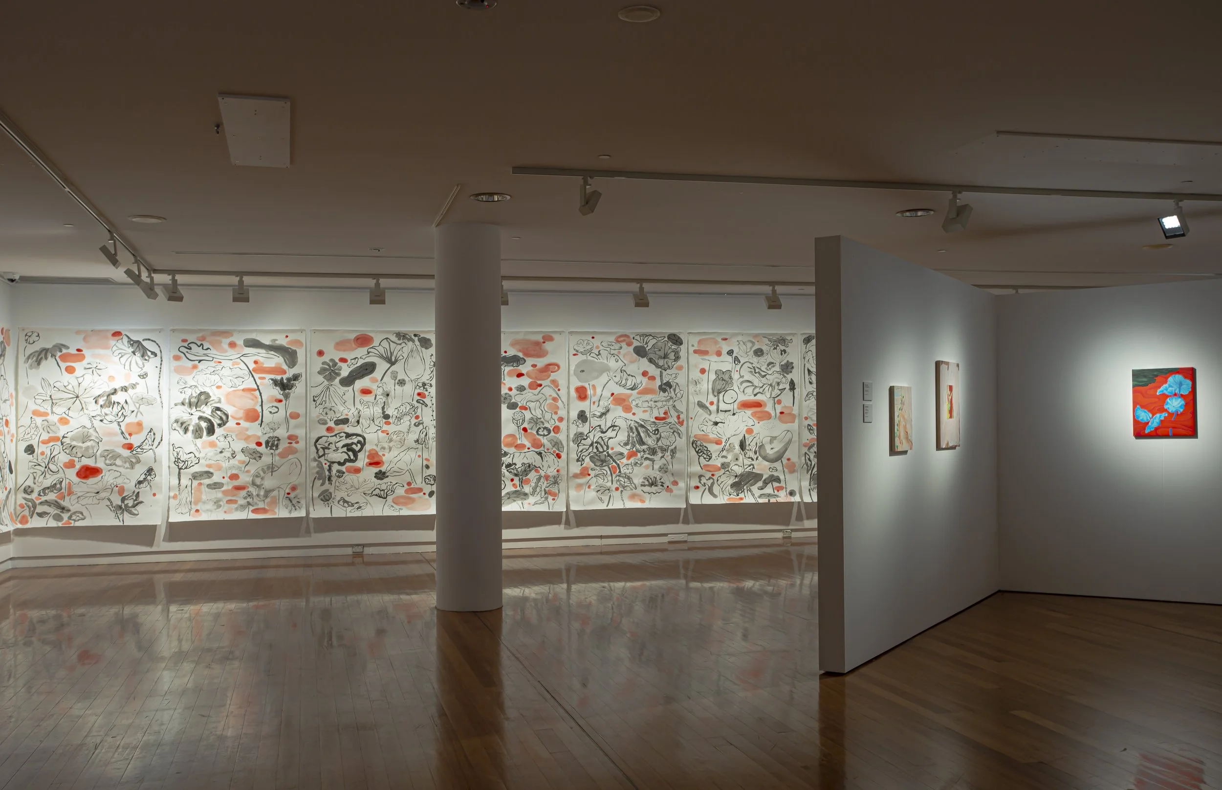 Nothing to Forgive, 2023, (Installation view) Jess Bradford & Louise Zhang, ink and acrylic on paper, approx. 2 x 15.4M 