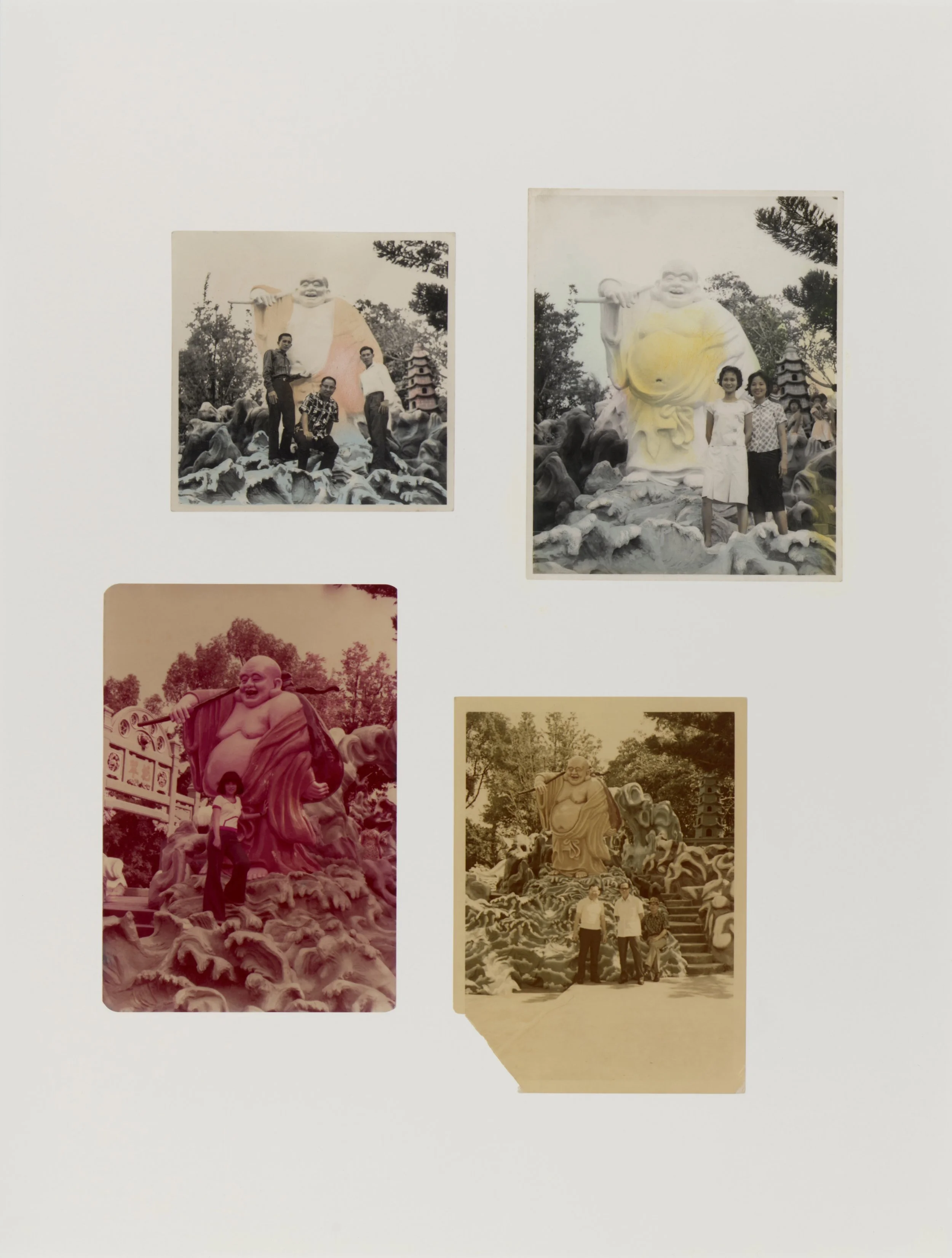 a book as a park as an album as a forest, 2022, hand-painted lambda prints, 40 x 30cm each